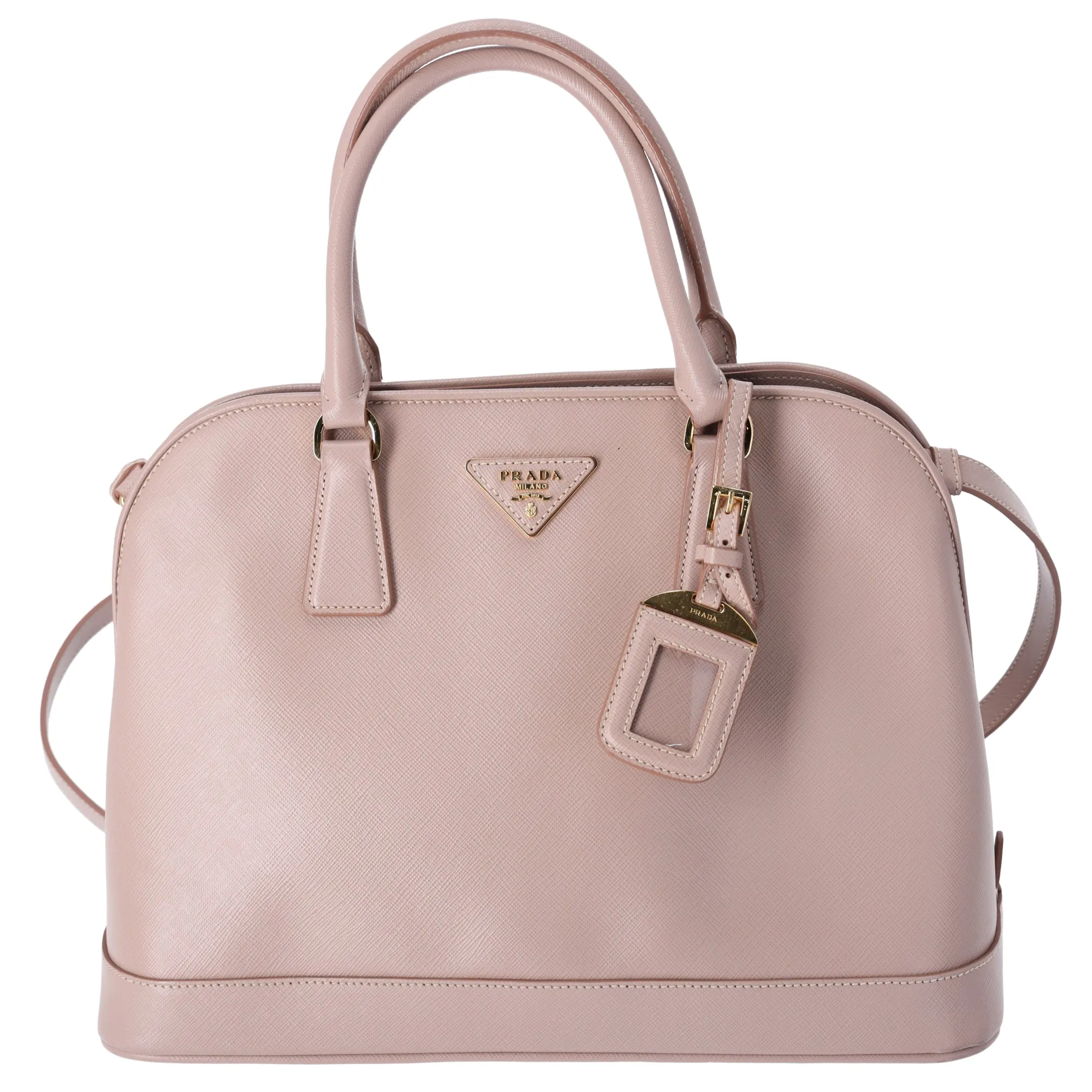 PRADA Saffiano Lux Handbag Shoulder Bag BN2558 Beige Leather sold by Gaby's Bags