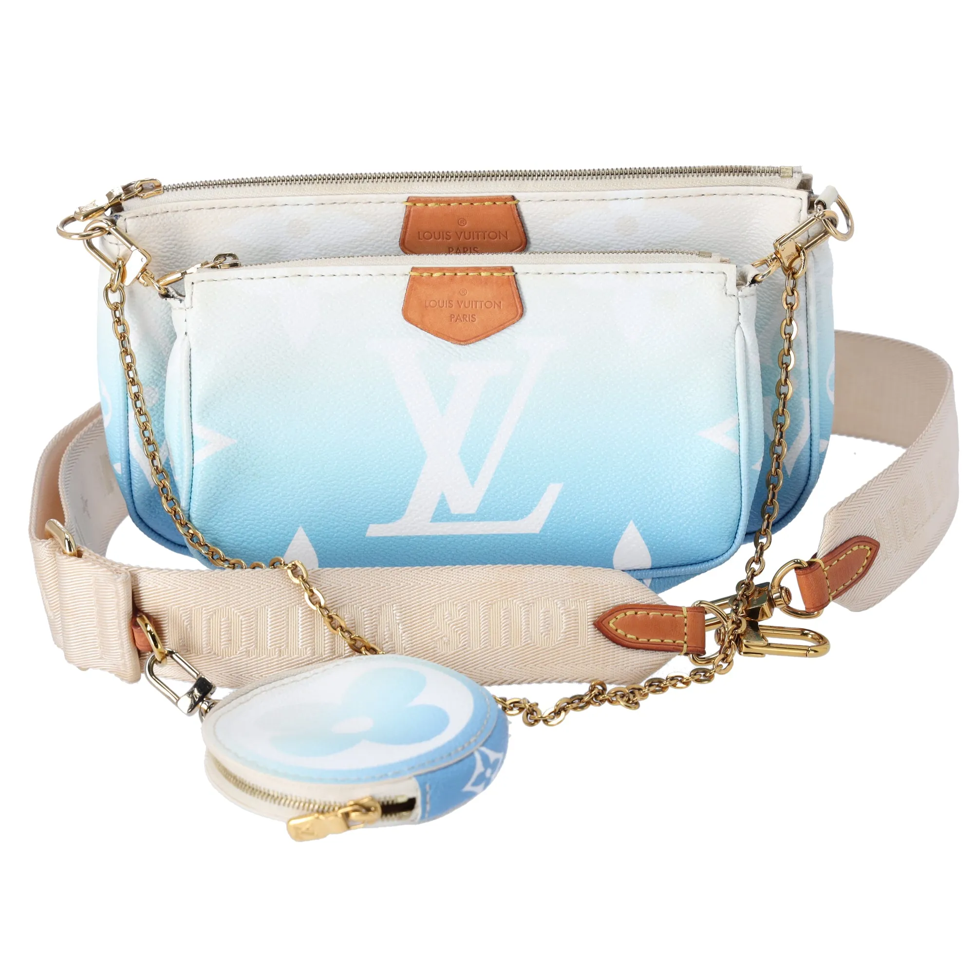 Louis Vuitton By The Pool Multi Pochette Accessories Giant Monogram Blue sold by Gaby's Bags