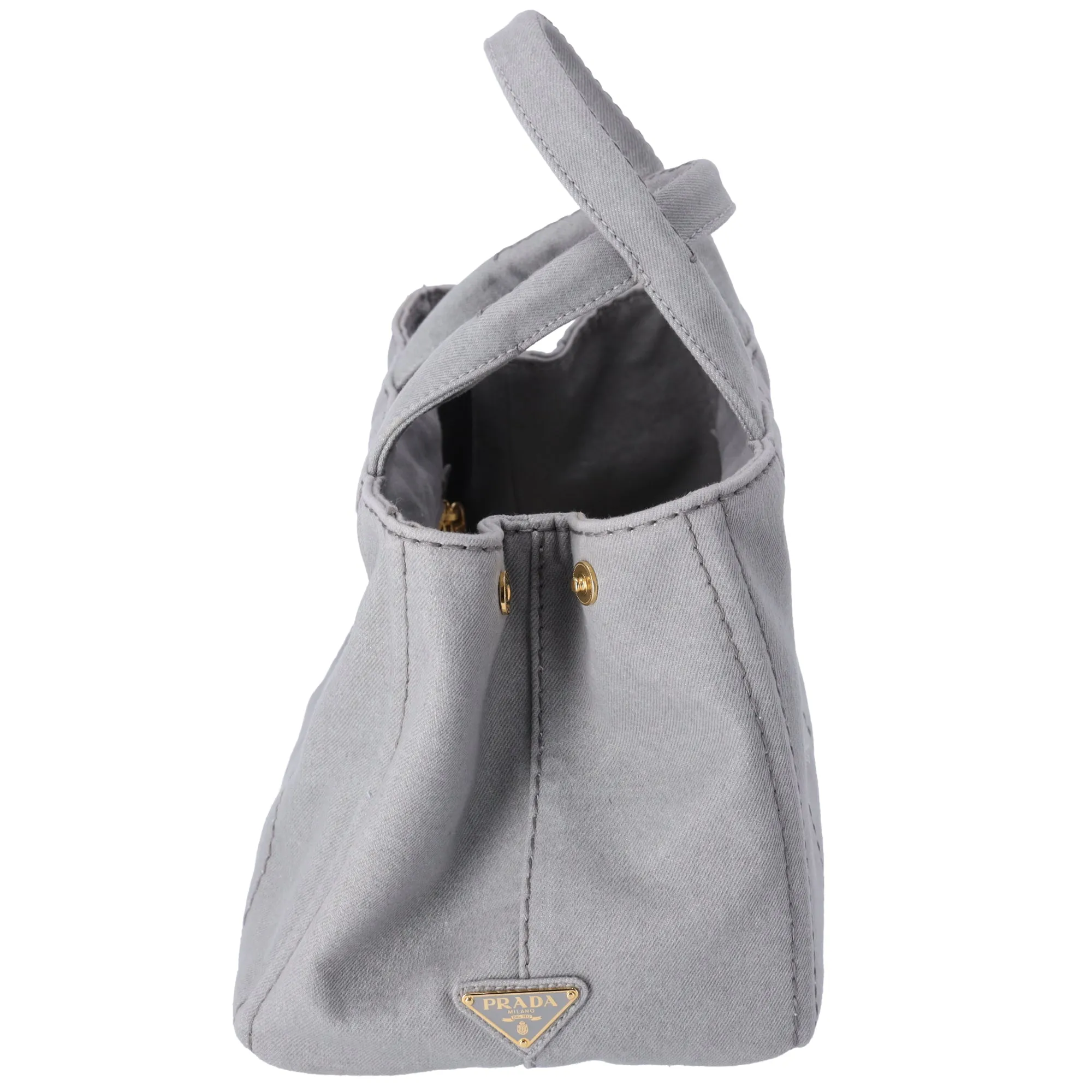 PRADA Canapa Large Tote Bag B1877B Gray Canvas Denim Shoulder Bag sold by Gaby's Bags product image thumbnail 4