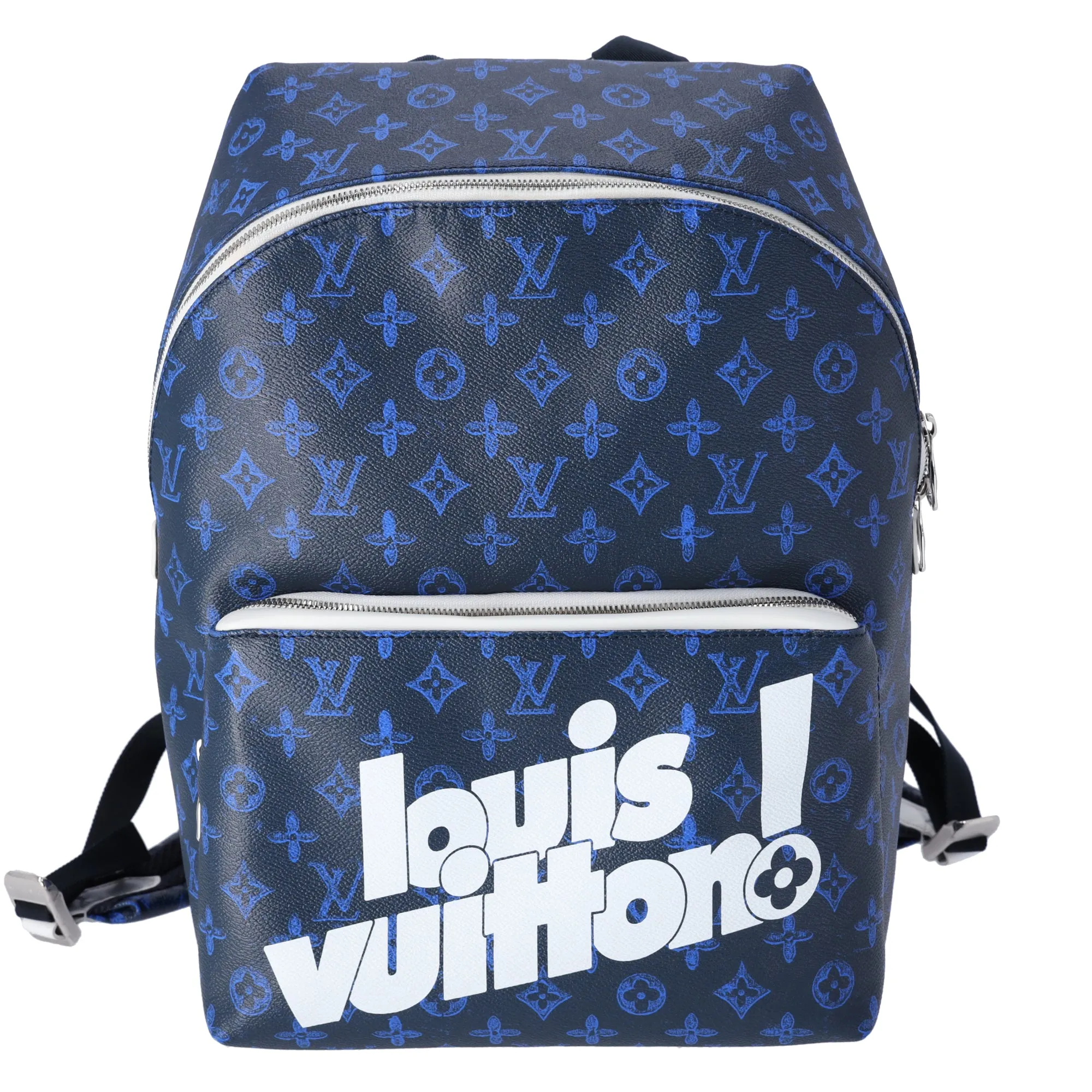 Louis Vuitton Discovery Backpack PM Everyday LV M45879 Dark Navy Blue White sold by Gaby's Bags