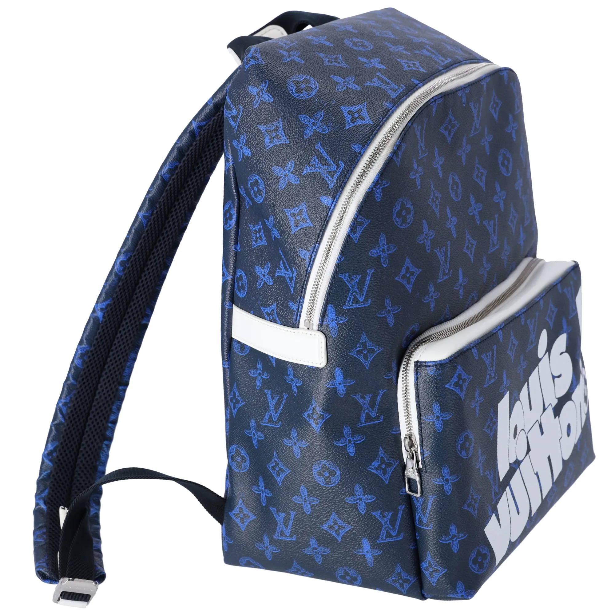 Louis Vuitton Discovery Backpack PM Everyday LV M45879 Dark Navy Blue White sold by Gaby's Bags product image thumbnail 2