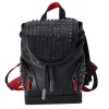 Christian Louboutin Explorer Funk Small Backpack 3215038 Black Red Calf Leather sold by Gaby's Bags