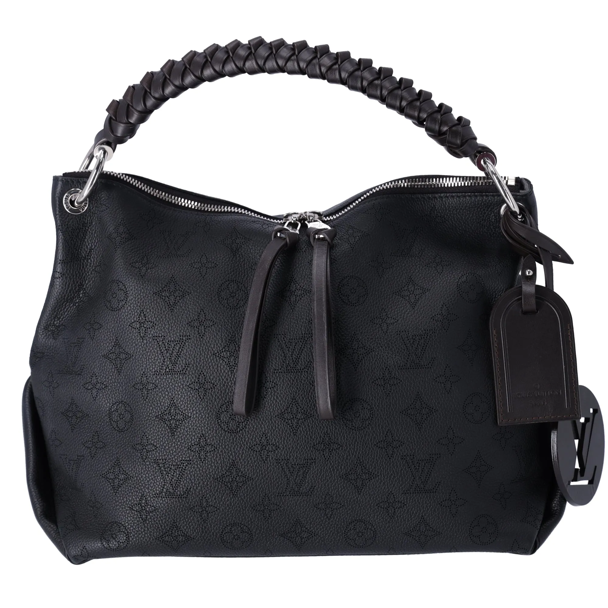 Louis Vuitton Mahina Monogram Beaubourg MM Black Perforated Leather sold by Gaby's Bags