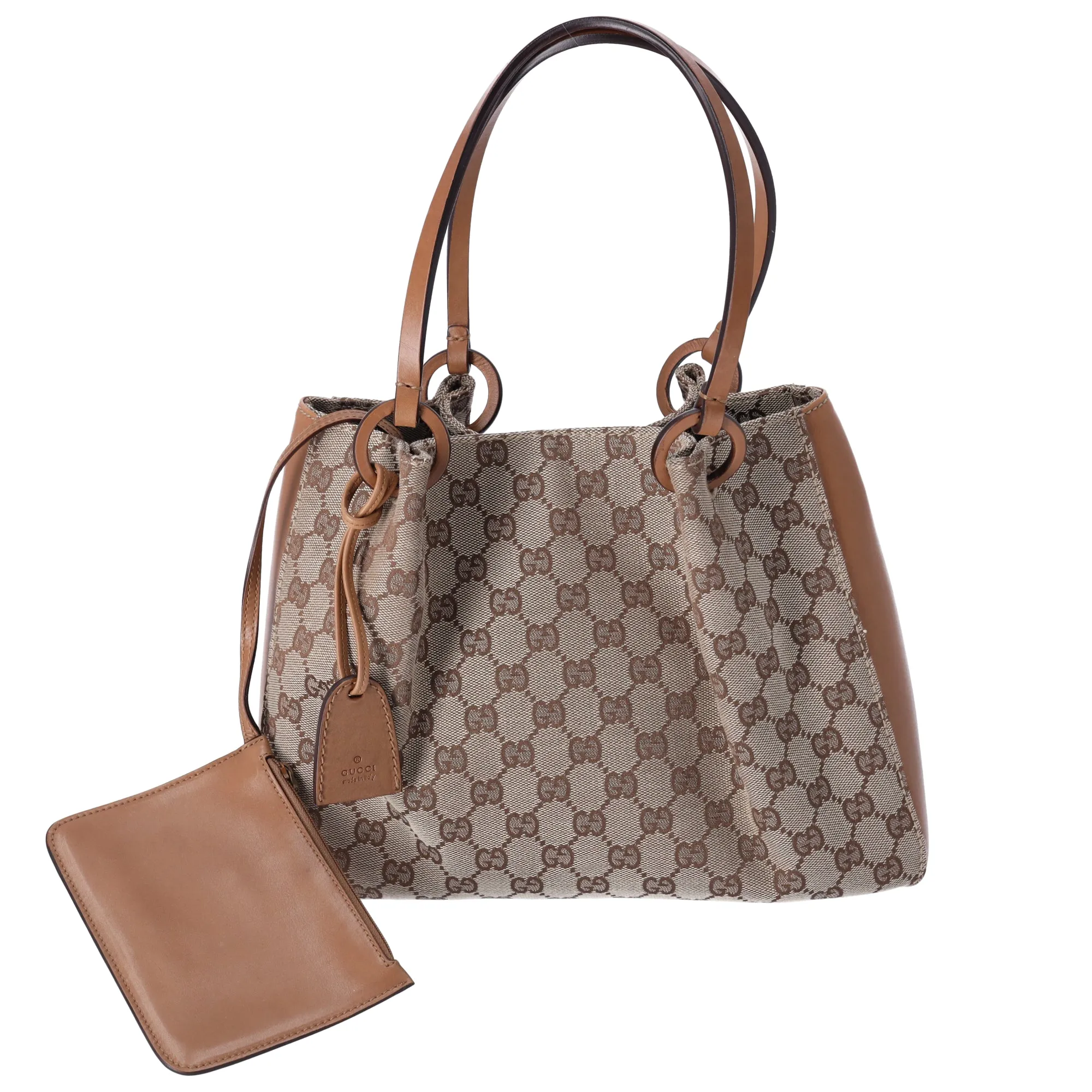 GUCCI GG Shoulder Bag 101919 Beige Jacquard Leather sold by Gaby's Bags