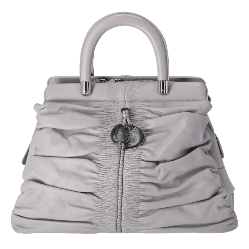 Christian Dior Karenina Handbag North South Tote Gray Leather sold by Gaby's Bags