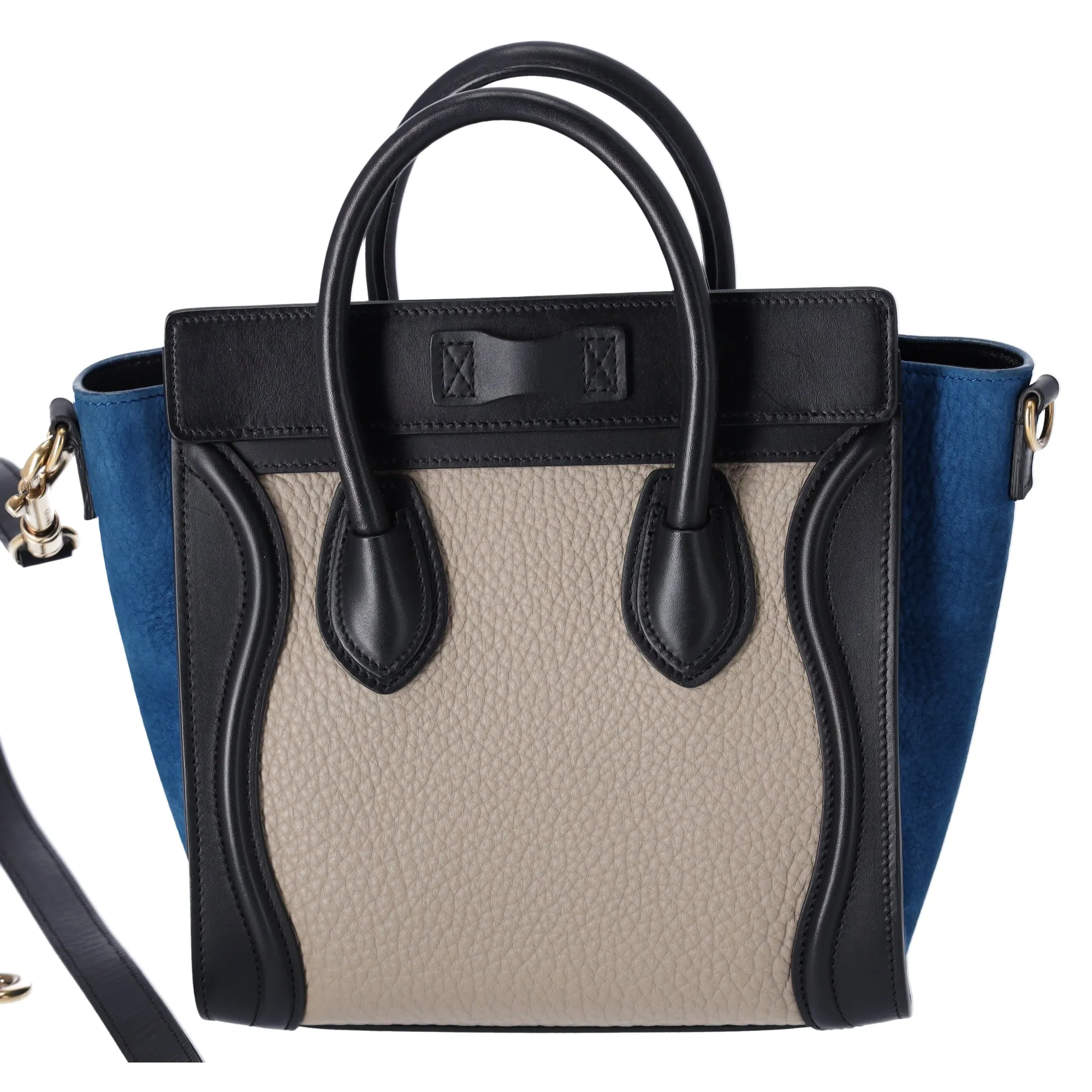 CELINE Luggage Nano Shopper Handbag Gray Beige Black Blue Leather sold by Gaby's Bags product image thumbnail 5
