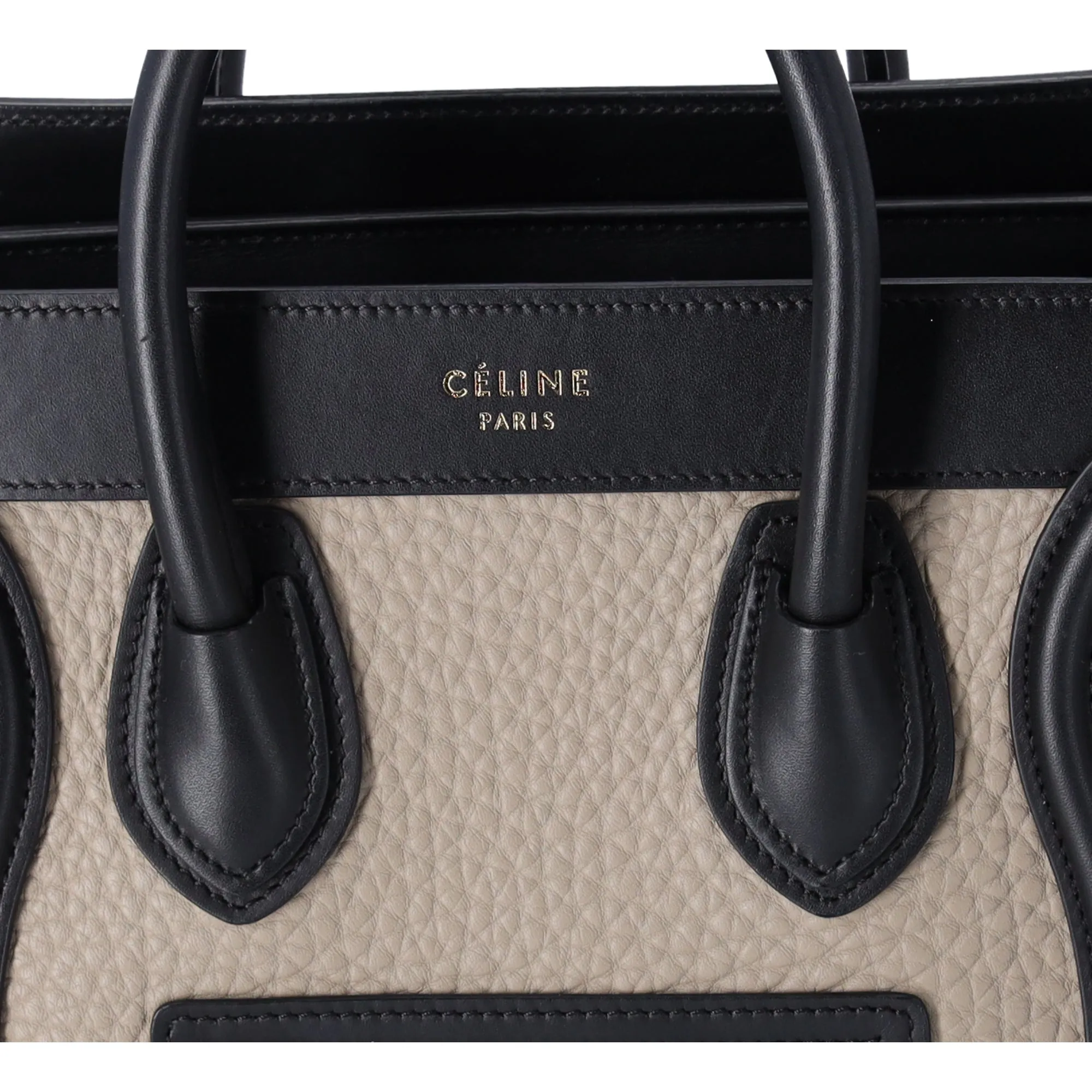 CELINE Luggage Nano Shopper Handbag Gray Beige Black Blue Leather sold by Gaby's Bags product image thumbnail 2