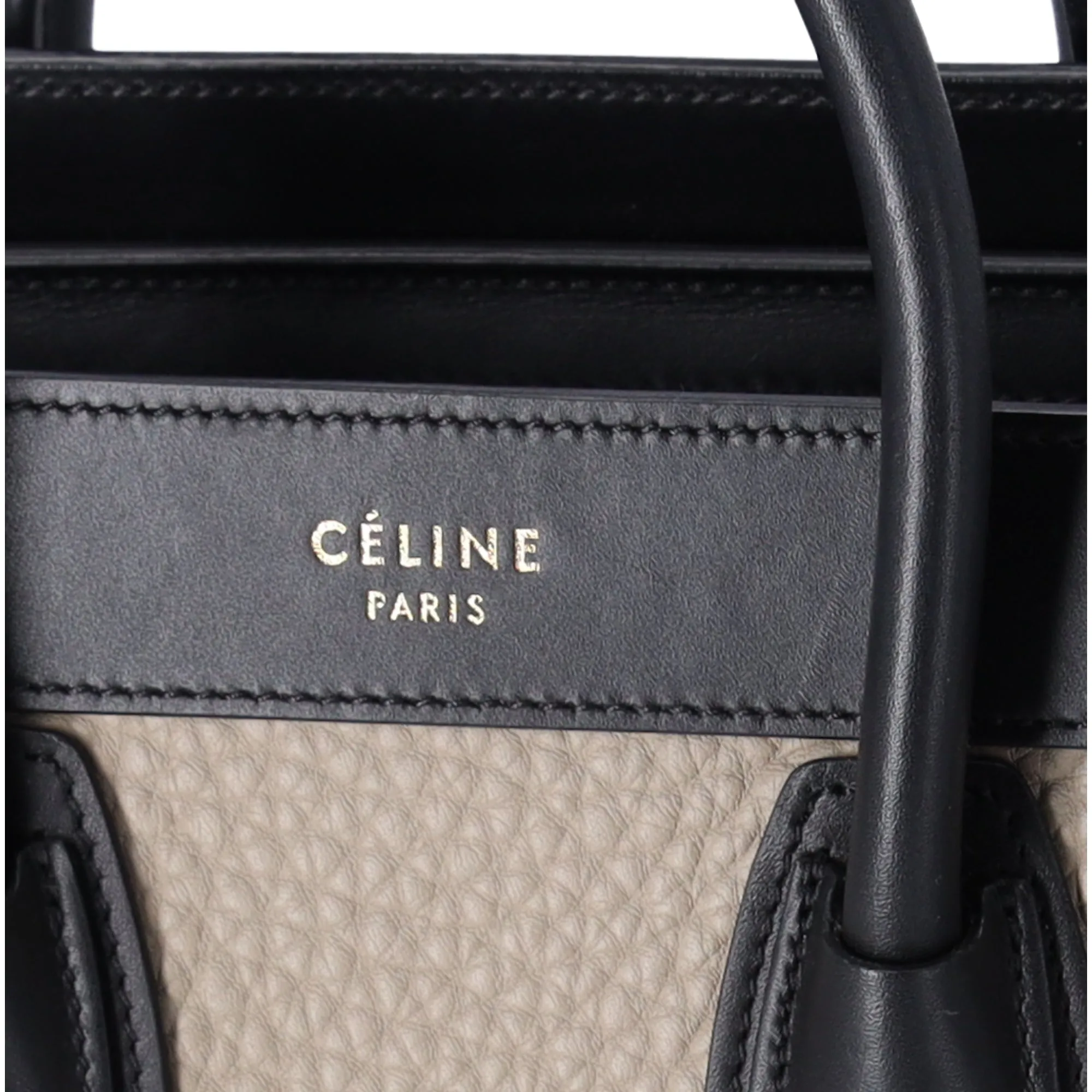 CELINE Luggage Nano Shopper Handbag Gray Beige Black Blue Leather sold by Gaby's Bags product image thumbnail 3