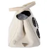 PRADA Canapa Tote Bag B1877E Cream Black Flowers Canvas sold by Gaby's Bags