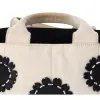 PRADA Canapa Tote Bag B1877E Cream Black Flowers Canvas sold by Gaby's Bags