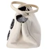 PRADA Canapa Tote Bag B1877E Cream Black Flowers Canvas sold by Gaby's Bags