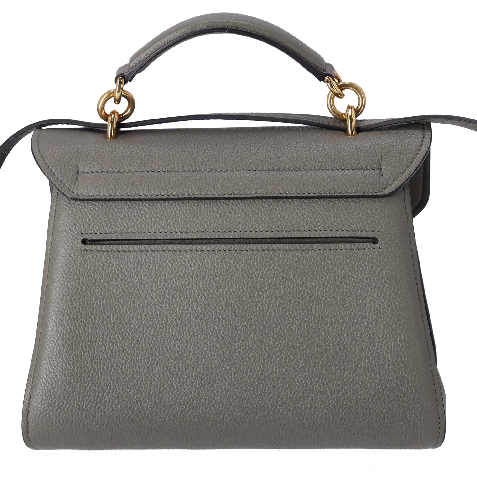 Salvatore Ferragamo Gancini Handbag Shoulder Bag GG-21H493 Gray Pebbled Leather sold by Gaby's Bags product image thumbnail 4