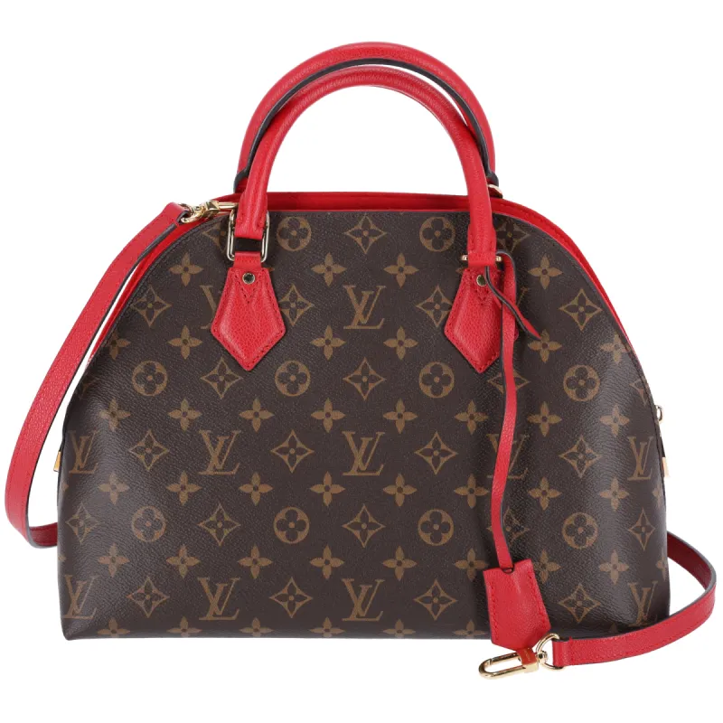 Louis Vuitton Monogram Alma Into Bag Brown Rouge Red Dome Satchel Bag M41779 sold by Gaby's Bags
