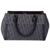 Christian Dior Flight Handbag Dark Gray Orange Multi Denim Leather sold by Gaby's Bags