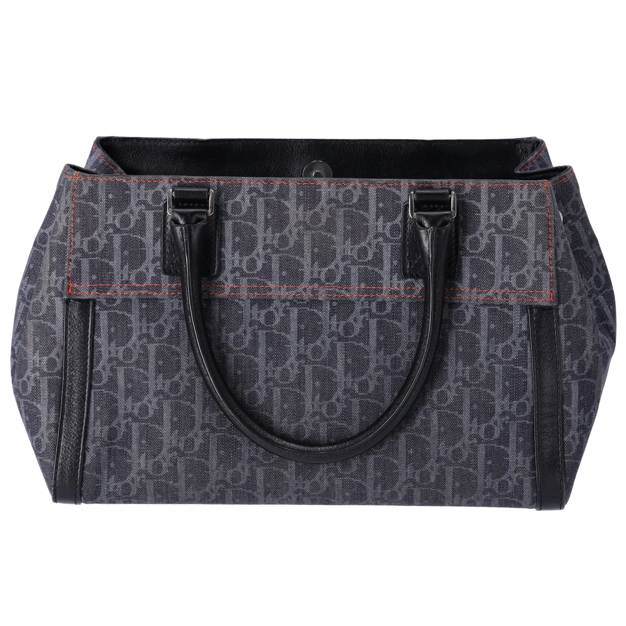 Christian Dior Flight Handbag Dark Gray Orange Multi Denim Leather sold by Gaby's Bags product image thumbnail 4