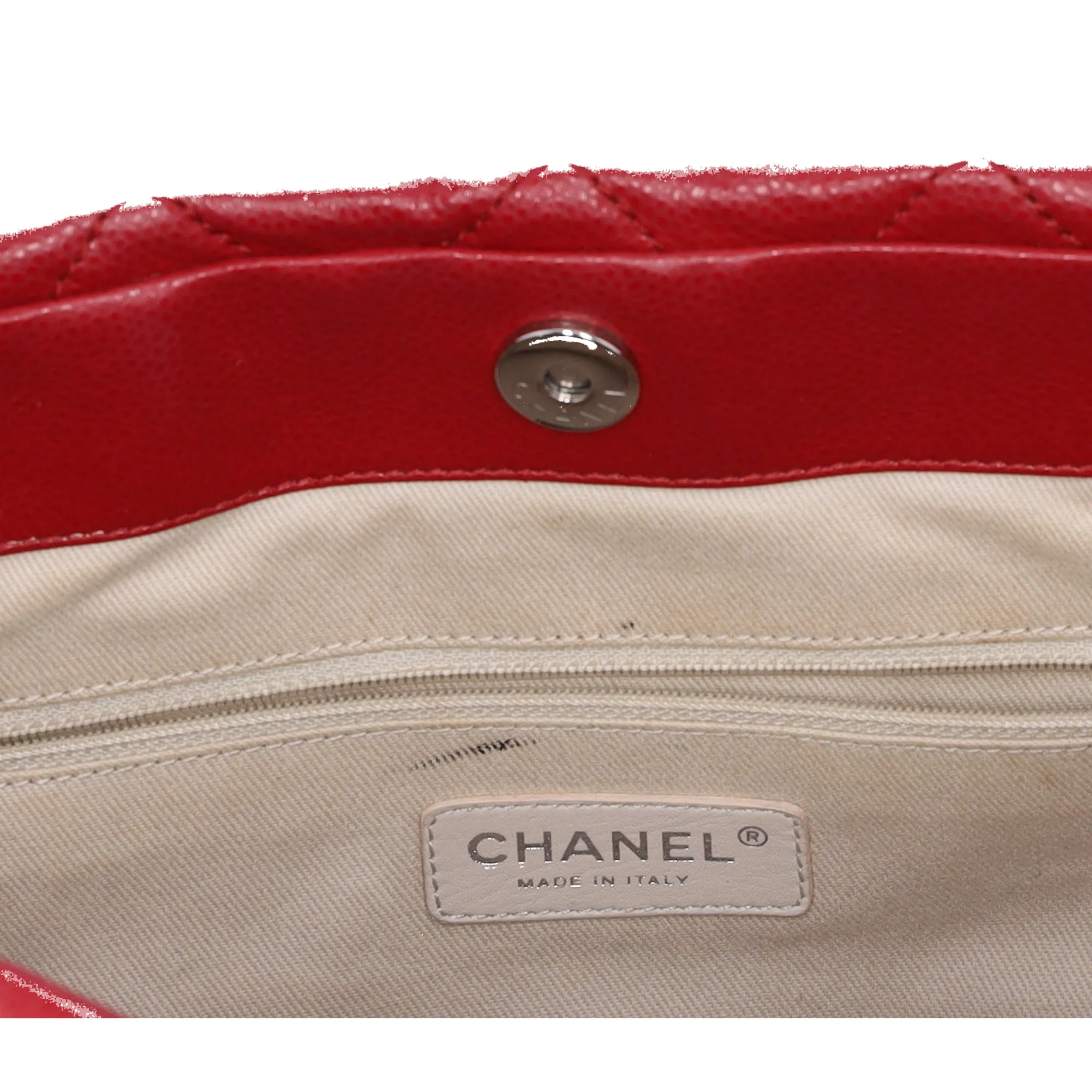 Chanel Classic Caviar Quilted Timeless CC Soft Tote Red sold by Gaby's Bags product image thumbnail 4