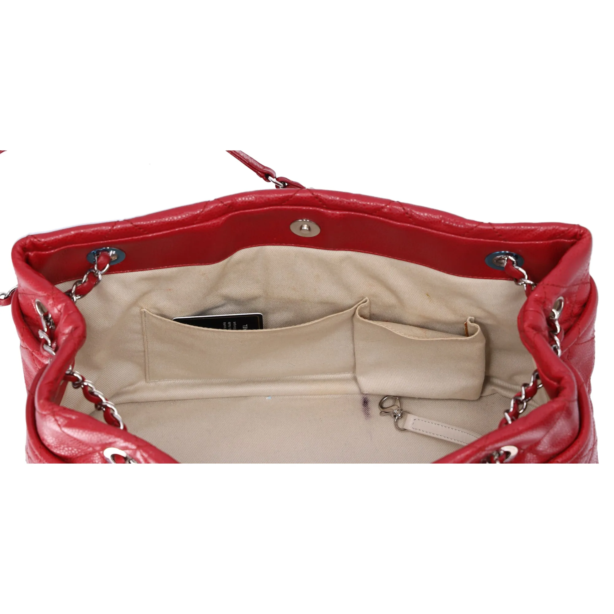 Chanel Classic Caviar Quilted Timeless CC Soft Tote Red sold by Gaby's Bags product image thumbnail 5