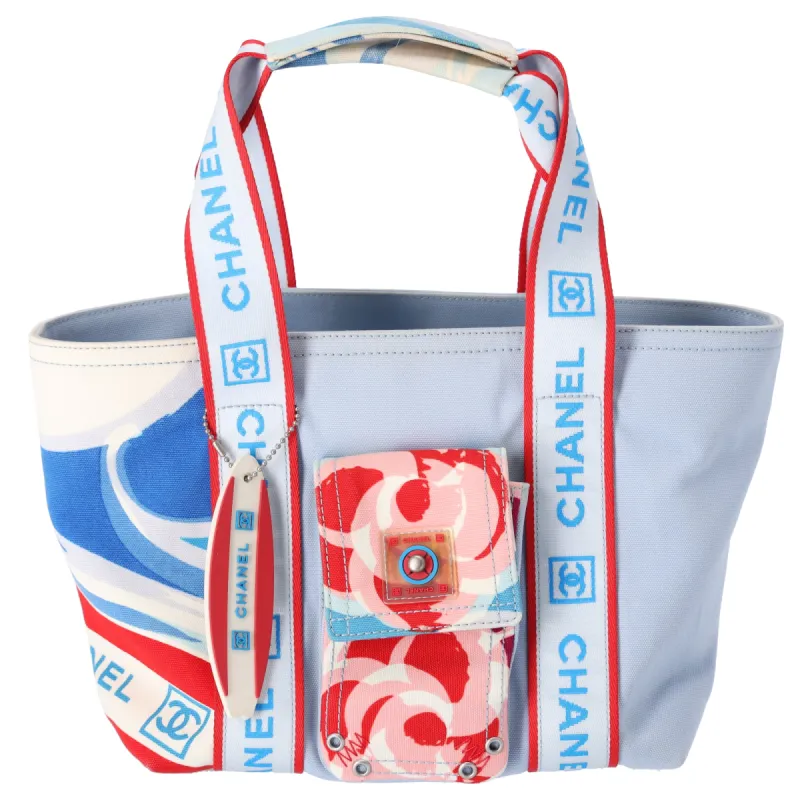 CHANEL Sport Line Surf High Summer Camellia Tote Bag w Charm sold by Gaby's Bags