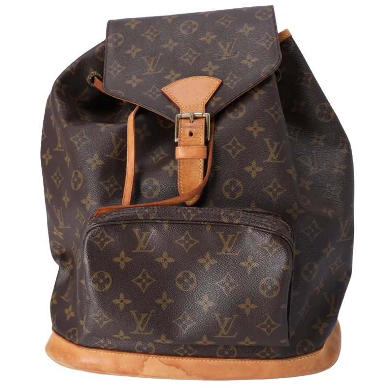 Louis Vuitton Montsouris GM Monogram Backpack M51135 Brown Canvas sold by Gaby's Bags