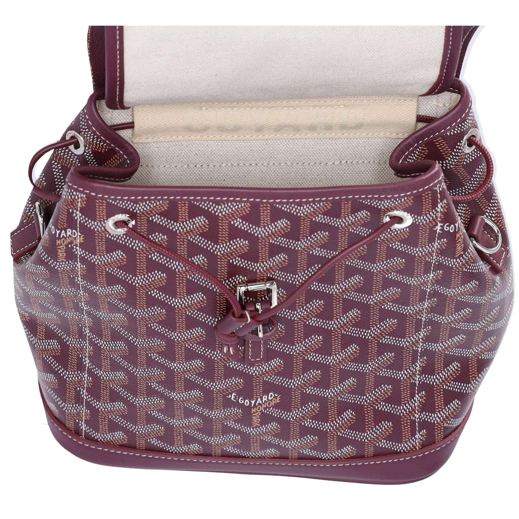 GOYARD Alpin Mini Backpack Convertible Shoulder Bag Burgundy PVC Leather sold by Gaby's Bags product image thumbnail 3
