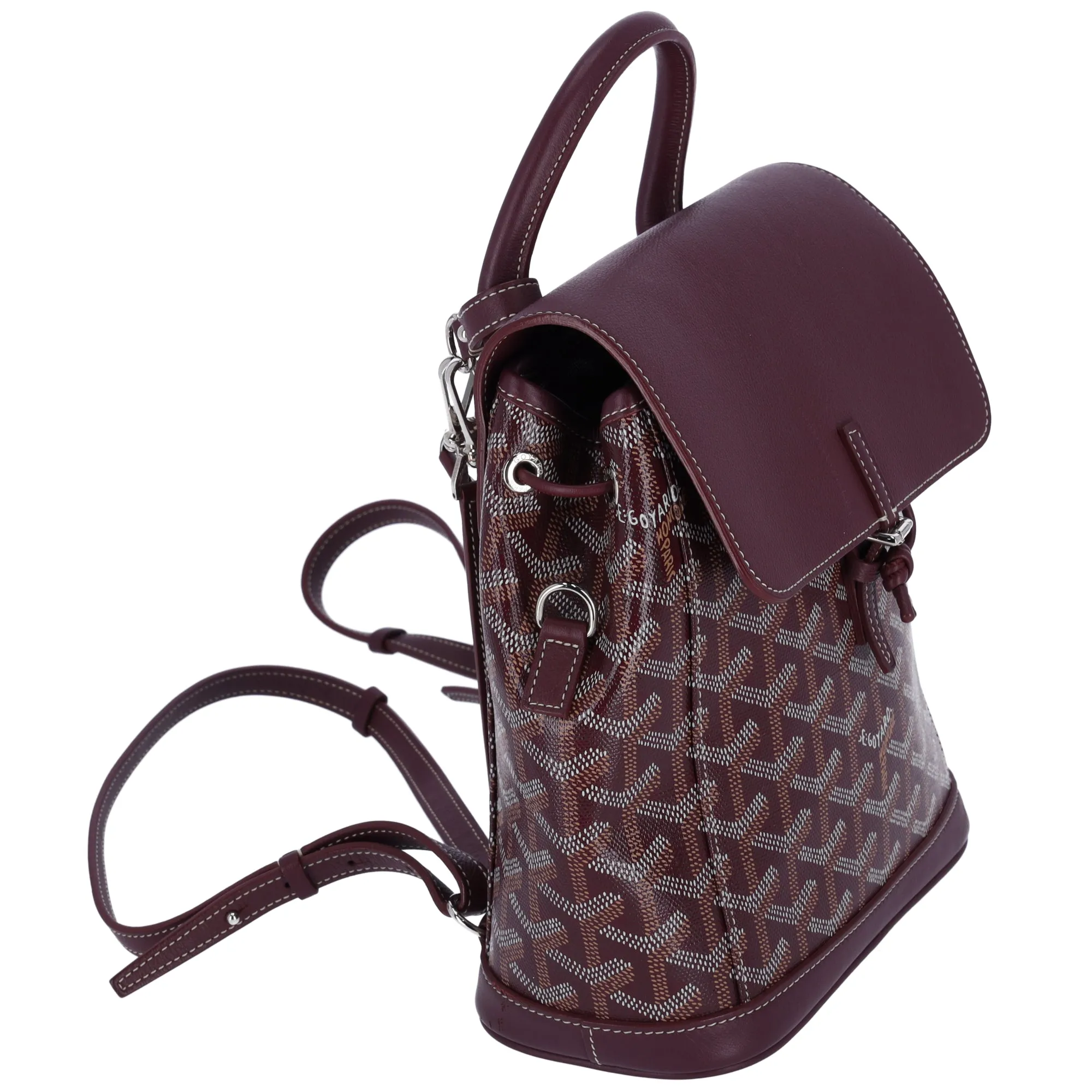 GOYARD Alpin Mini Backpack Convertible Shoulder Bag Burgundy PVC Leather sold by Gaby's Bags product image thumbnail 5