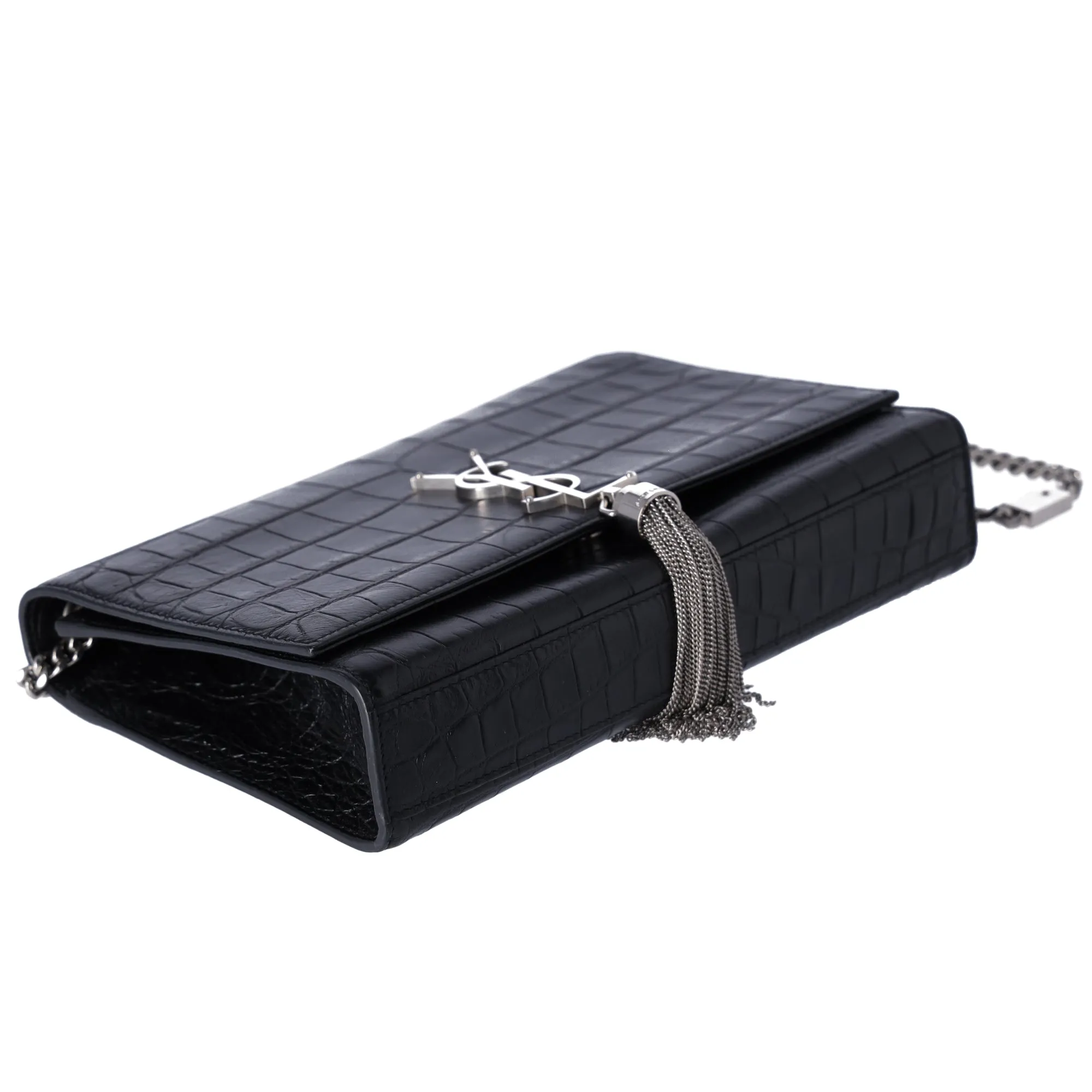 Saint Laurent Kate Medium Shoulder Bag 354119 Black Embossed Leather Tassel sold by Gaby's Bags product image thumbnail 3