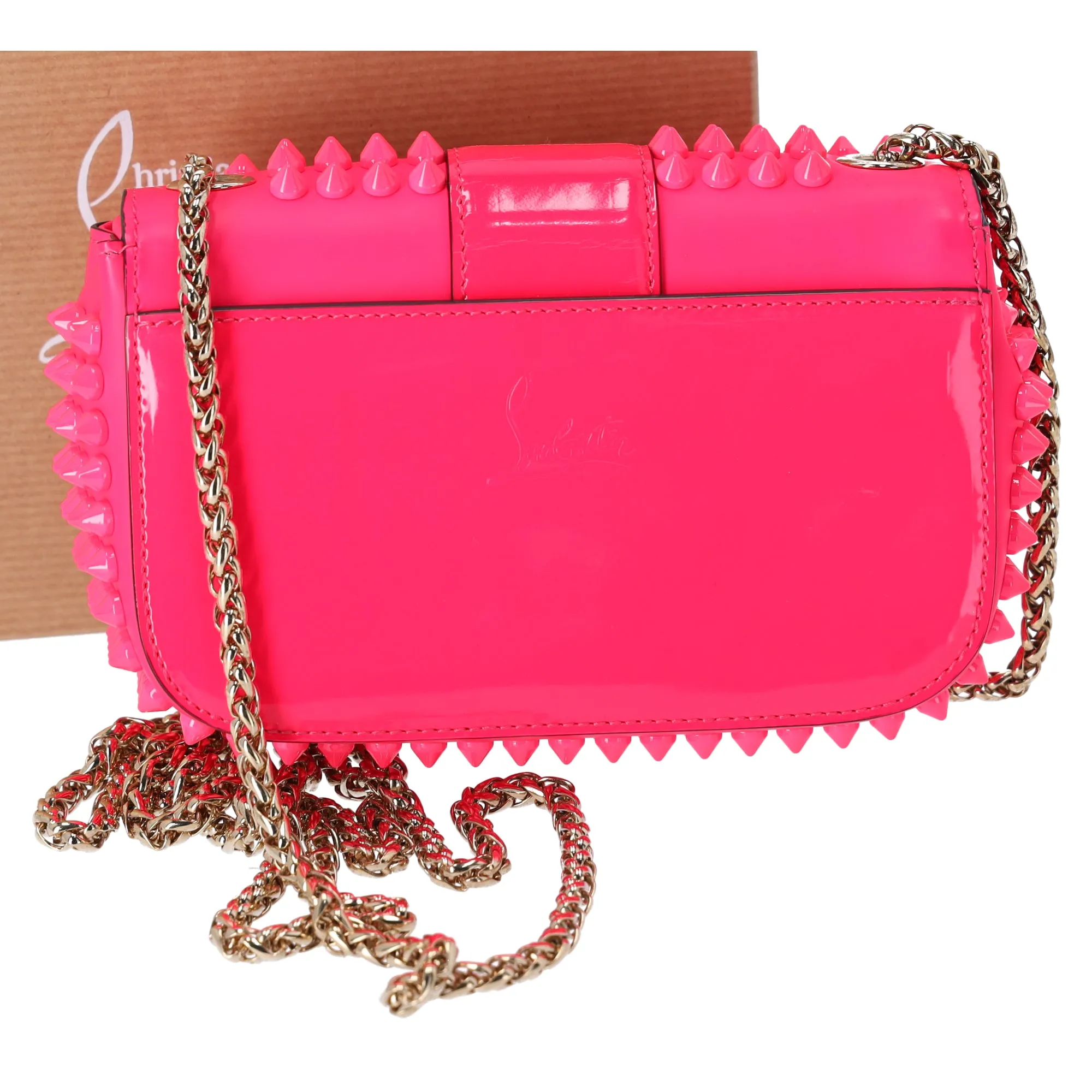 Christian Louboutin Sweet Charity Spike Calfskin Shoulder Bag Hot Pink sold by Gaby's Bags product image thumbnail 3