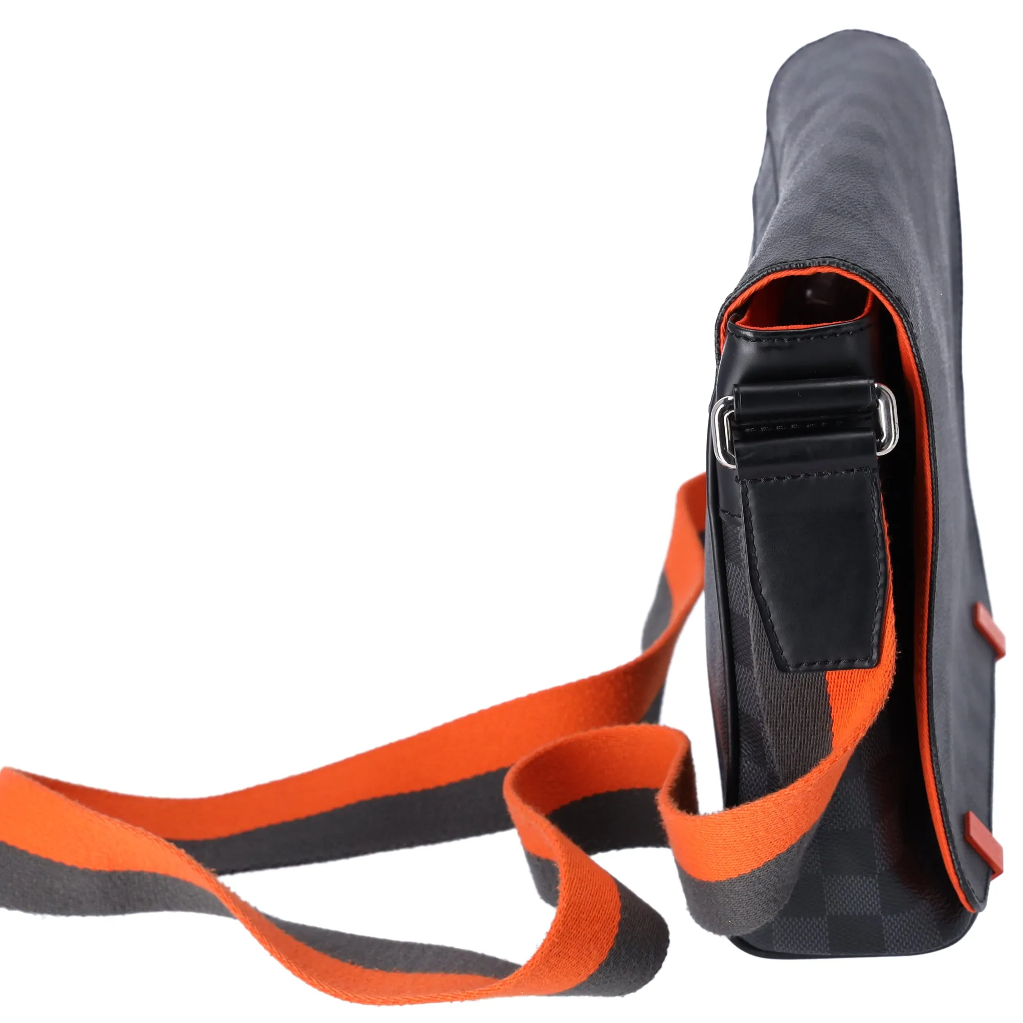 Louis Vuitton District PM NM Shoulder Bag N42405 Damier Graphite Black Orange sold by Gaby's Bags product image thumbnail 5