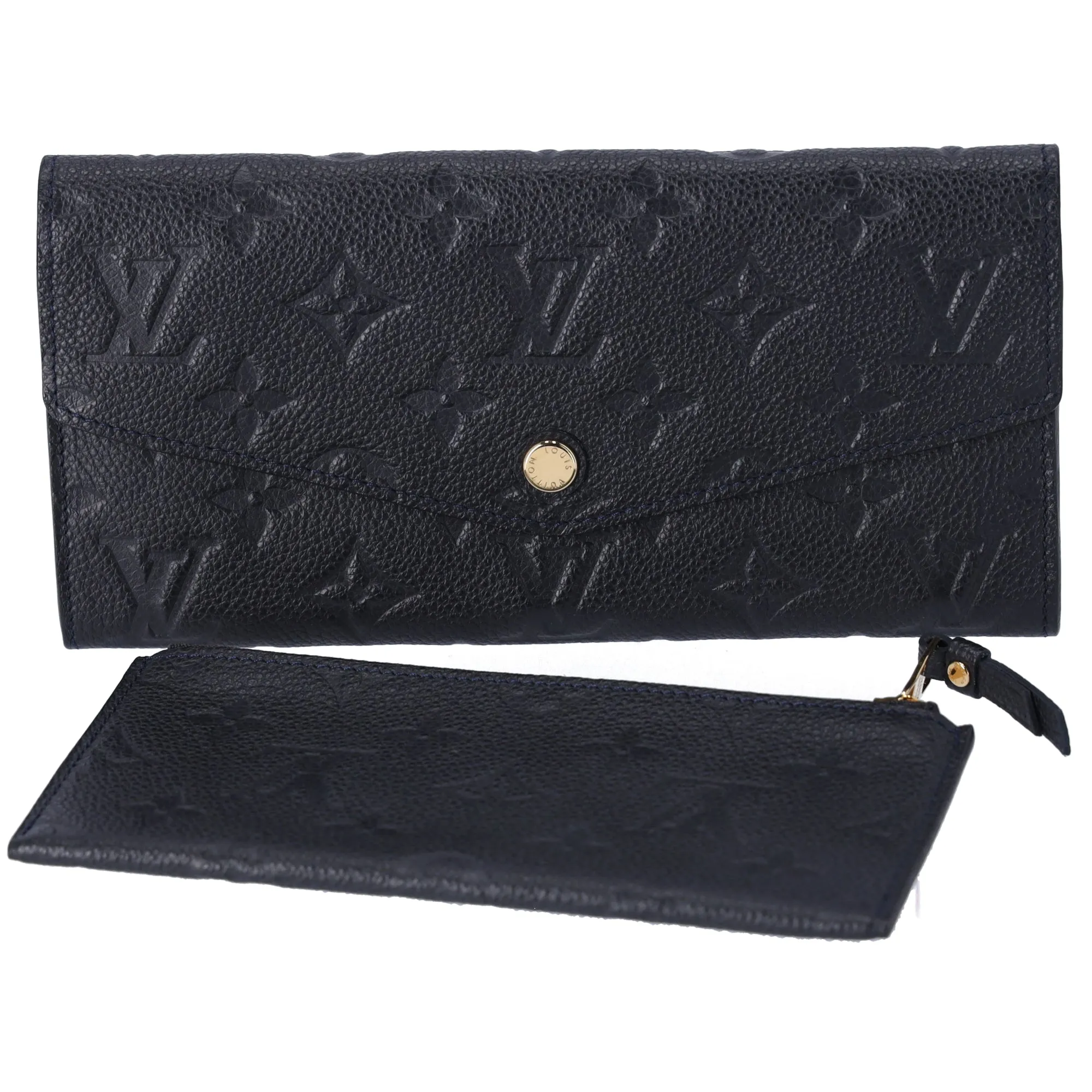 Louis Vuitton Curieuse Monogram Empreinte Long Wallet M60565 Black + Pouch sold by Gaby's Bags