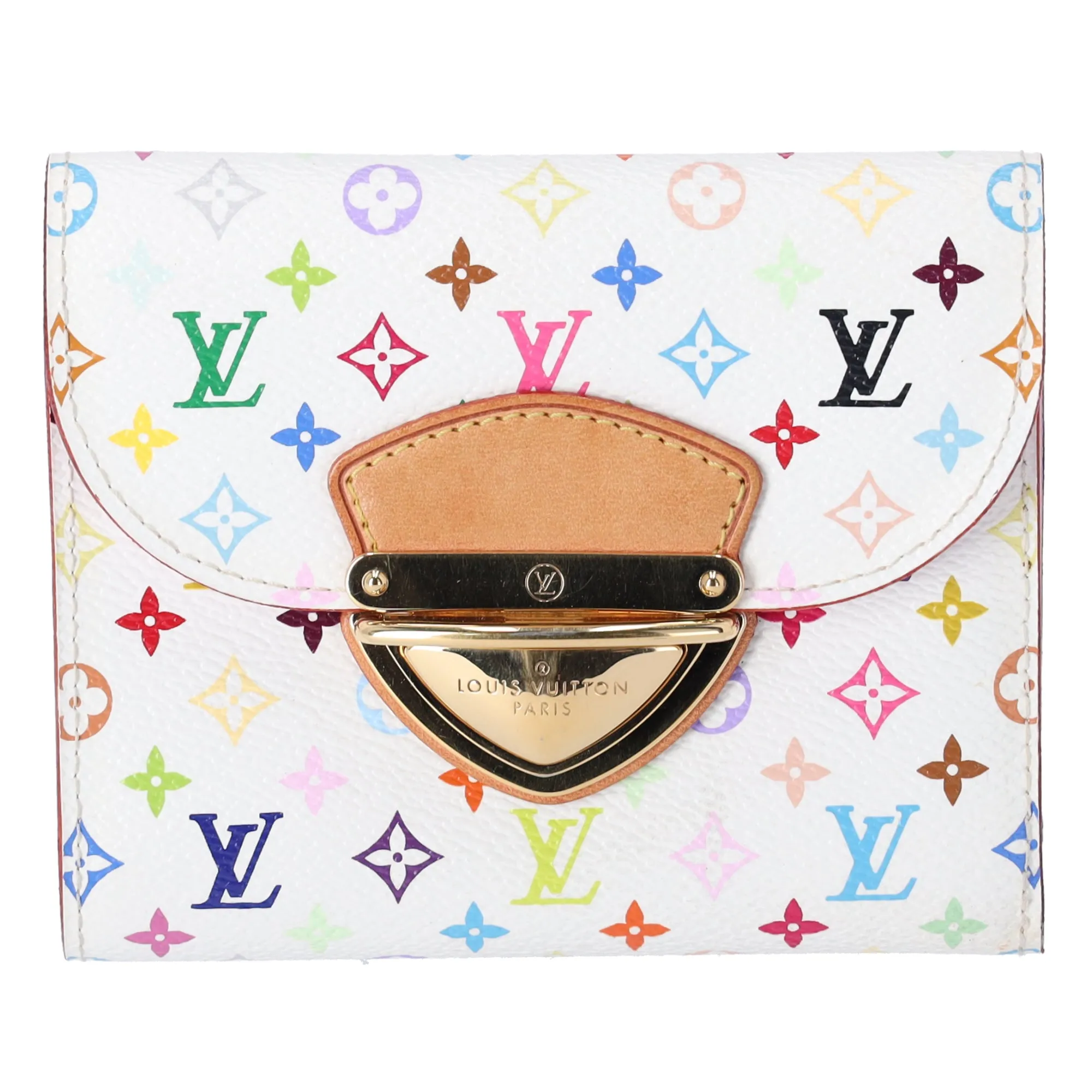 Louis Vuitton x Murakami Kaola White Multicolor Trifold Wallet M58081 Pink sold by Gaby's Bags