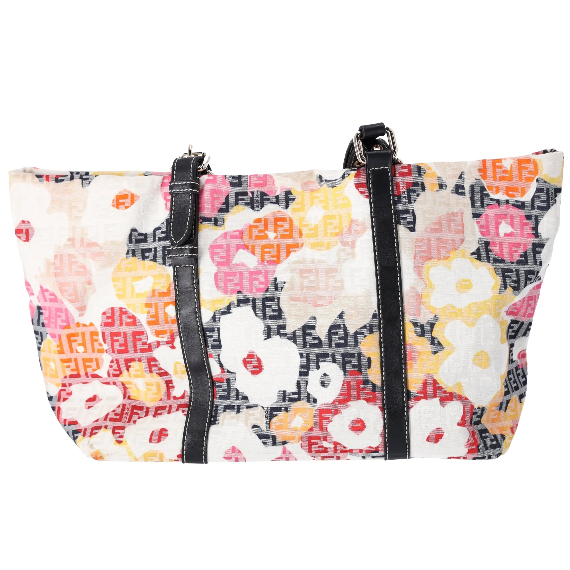Fendi Zucchino Vitello Floral Forever Shopper Tote Beige Multicolor sold by Gaby's Bags product image thumbnail 5