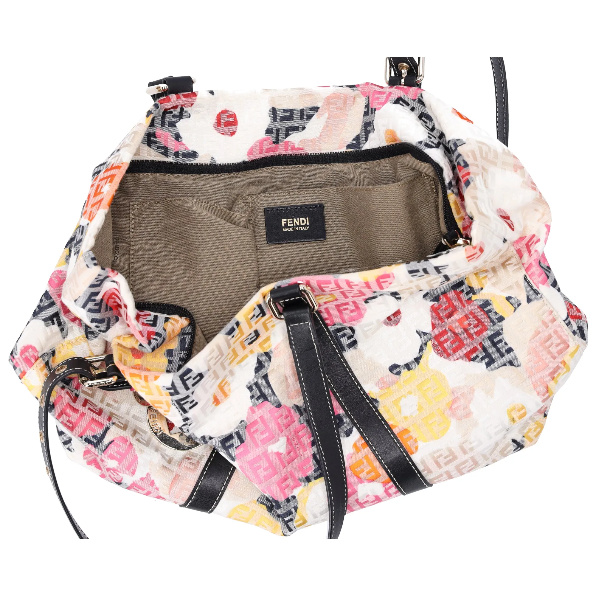 Fendi Zucchino Vitello Floral Forever Shopper Tote Beige Multicolor sold by Gaby's Bags product image thumbnail 2
