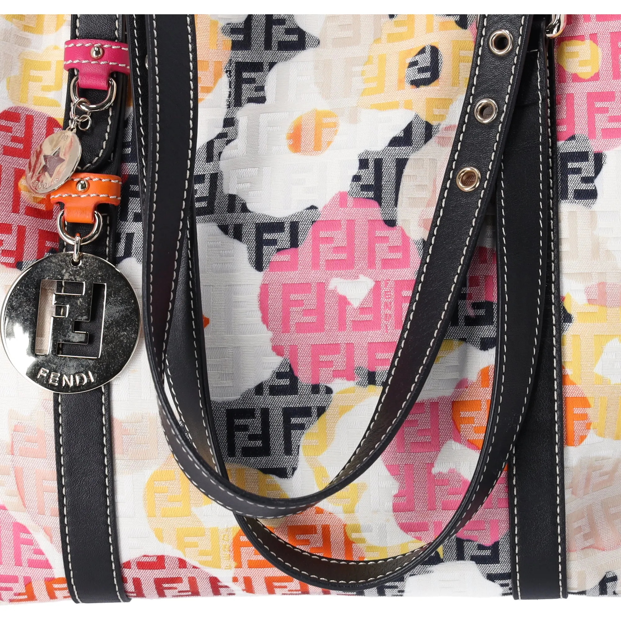 Fendi Zucchino Vitello Floral Forever Shopper Tote Beige Multicolor sold by Gaby's Bags product image thumbnail 3