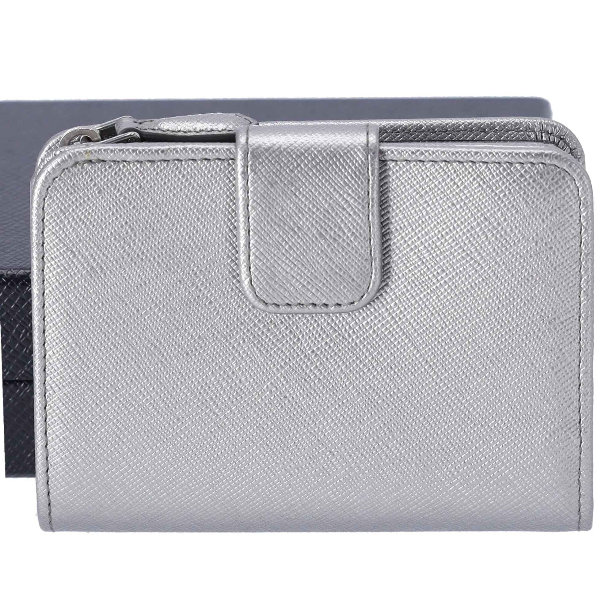 PRADA Bifold Wallet 1ML018 Silver Pink Bow Saffiano Leather sold by Gaby's Bags product image thumbnail 2