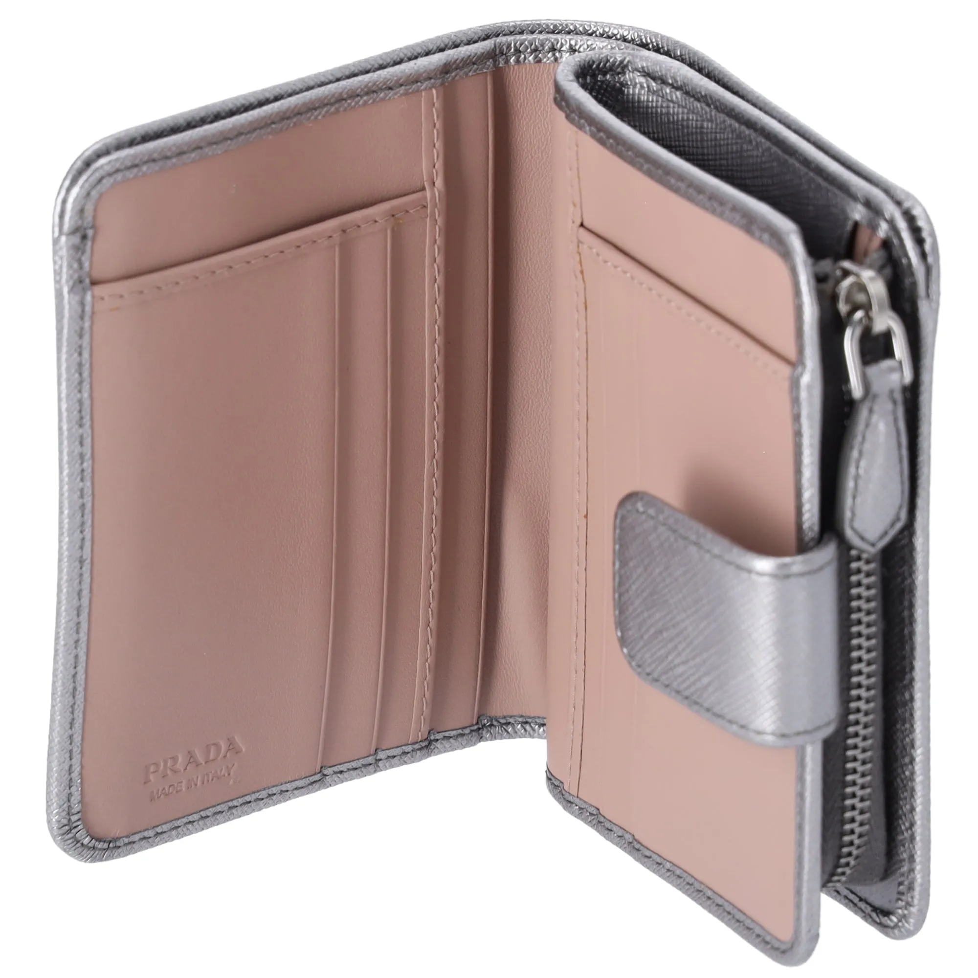 PRADA Bifold Wallet 1ML018 Silver Pink Bow Saffiano Leather sold by Gaby's Bags product image thumbnail 5