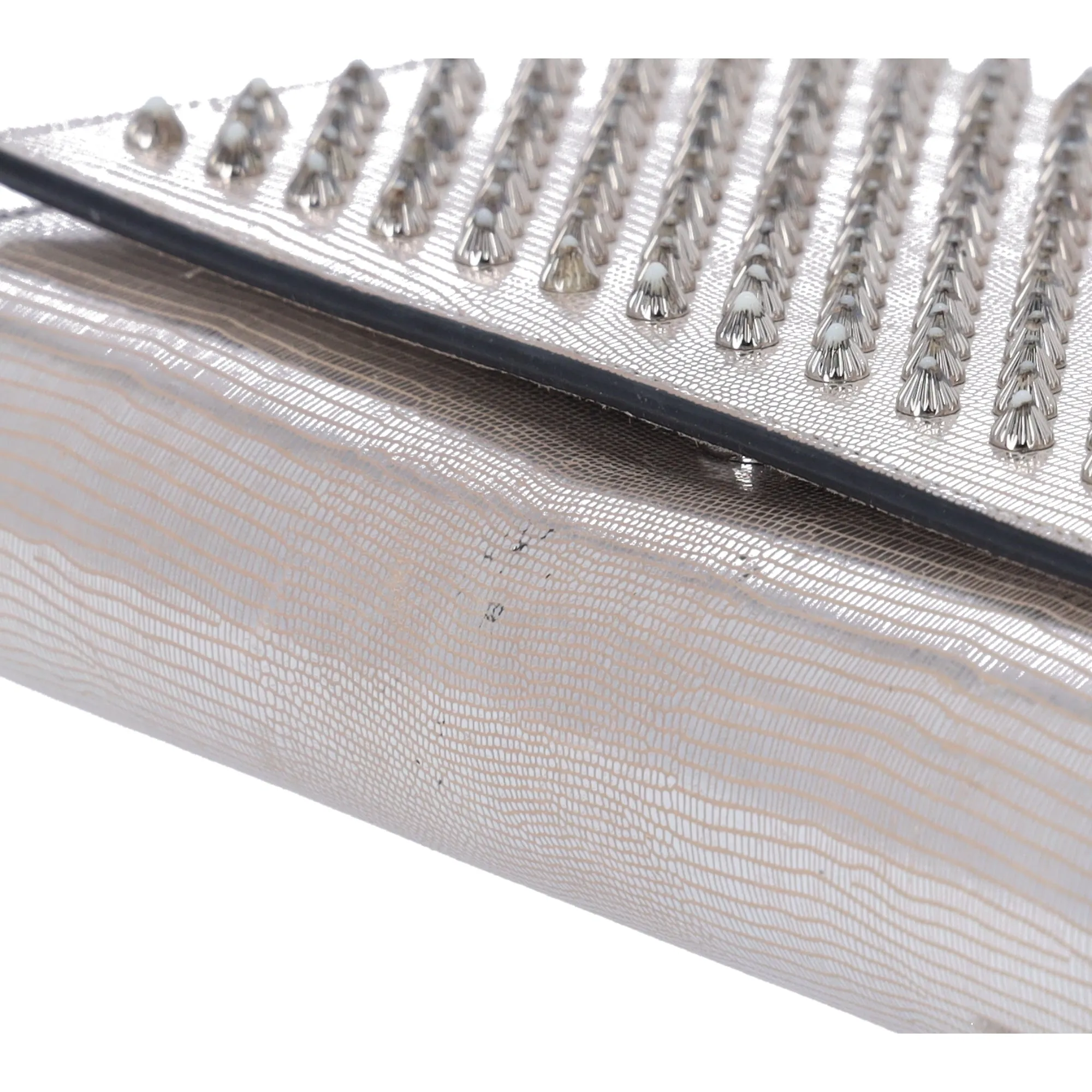 Christian Louboutin Paloma Clutch Chain Crossbody Bag Silver Leather Studded sold by Gaby's Bags product image thumbnail 5