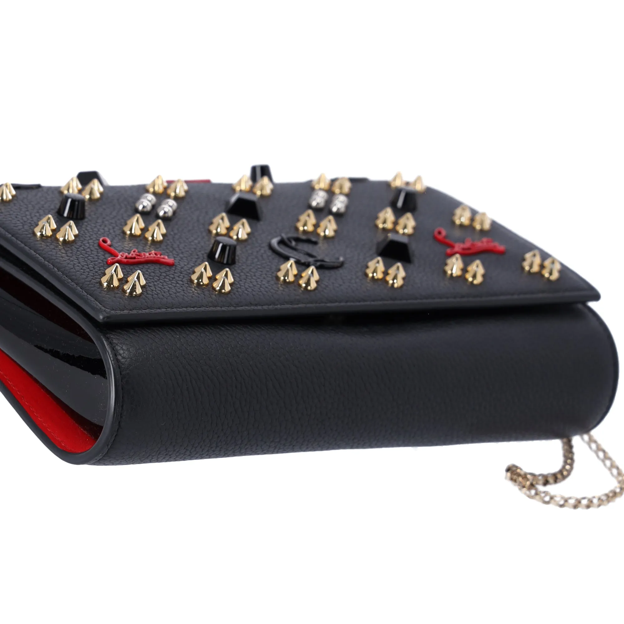 Christian Louboutin Paloma Clutch Crossbody Bag Black Leather Studded sold by Gaby's Bags product image thumbnail 5