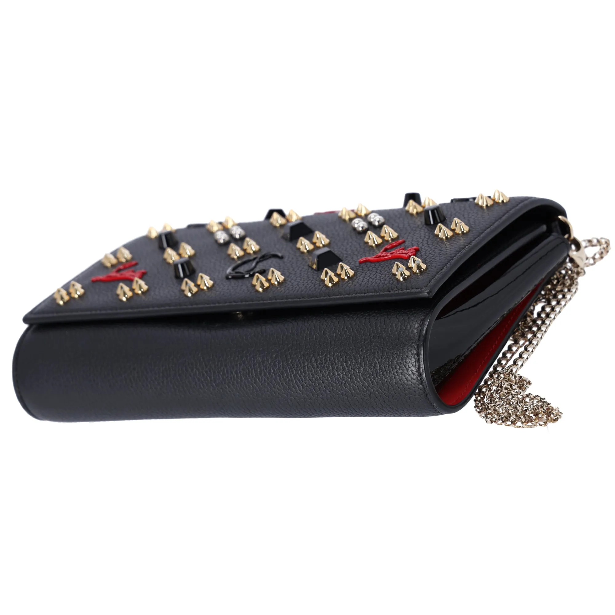 Christian Louboutin Paloma Clutch Crossbody Bag Black Leather Studded sold by Gaby's Bags product image thumbnail 4