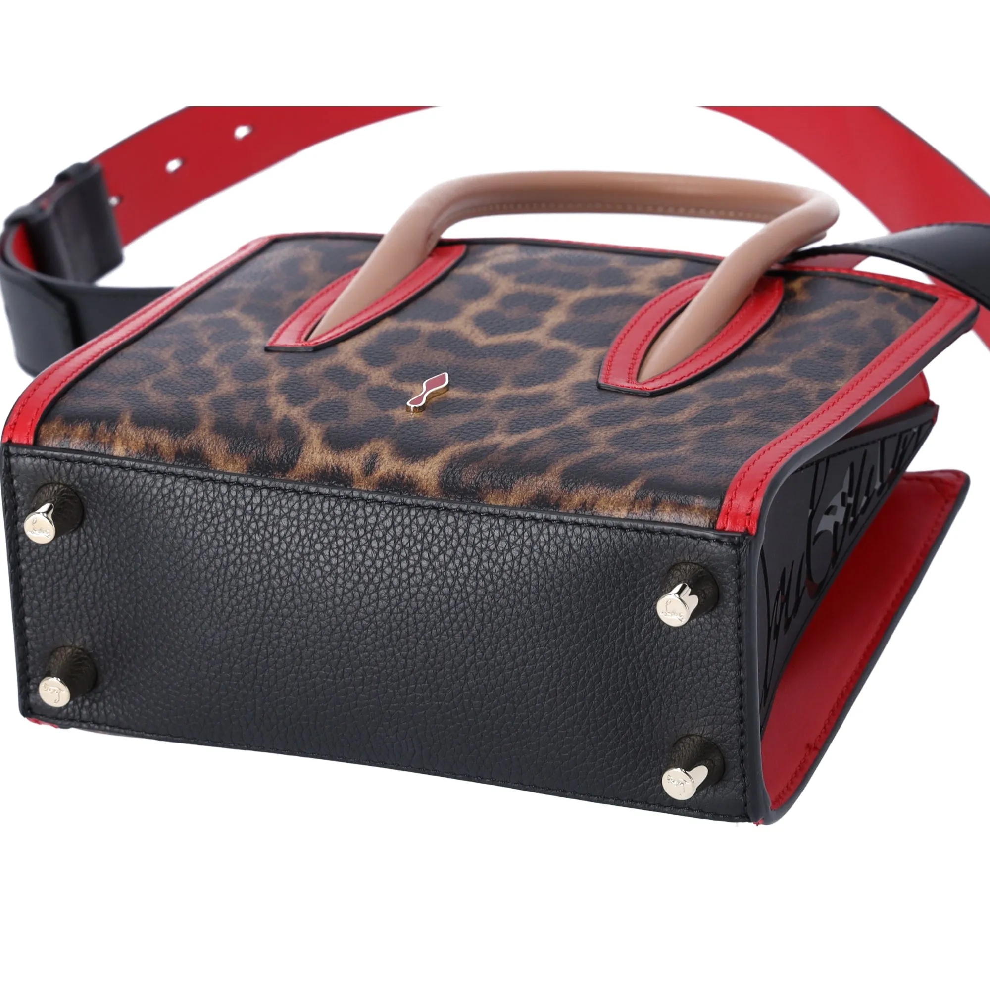 Christian Louboutin Paloma Mini Shoulder Bag Leopard Leather Red Black Brown sold by Gaby's Bags product image thumbnail 5