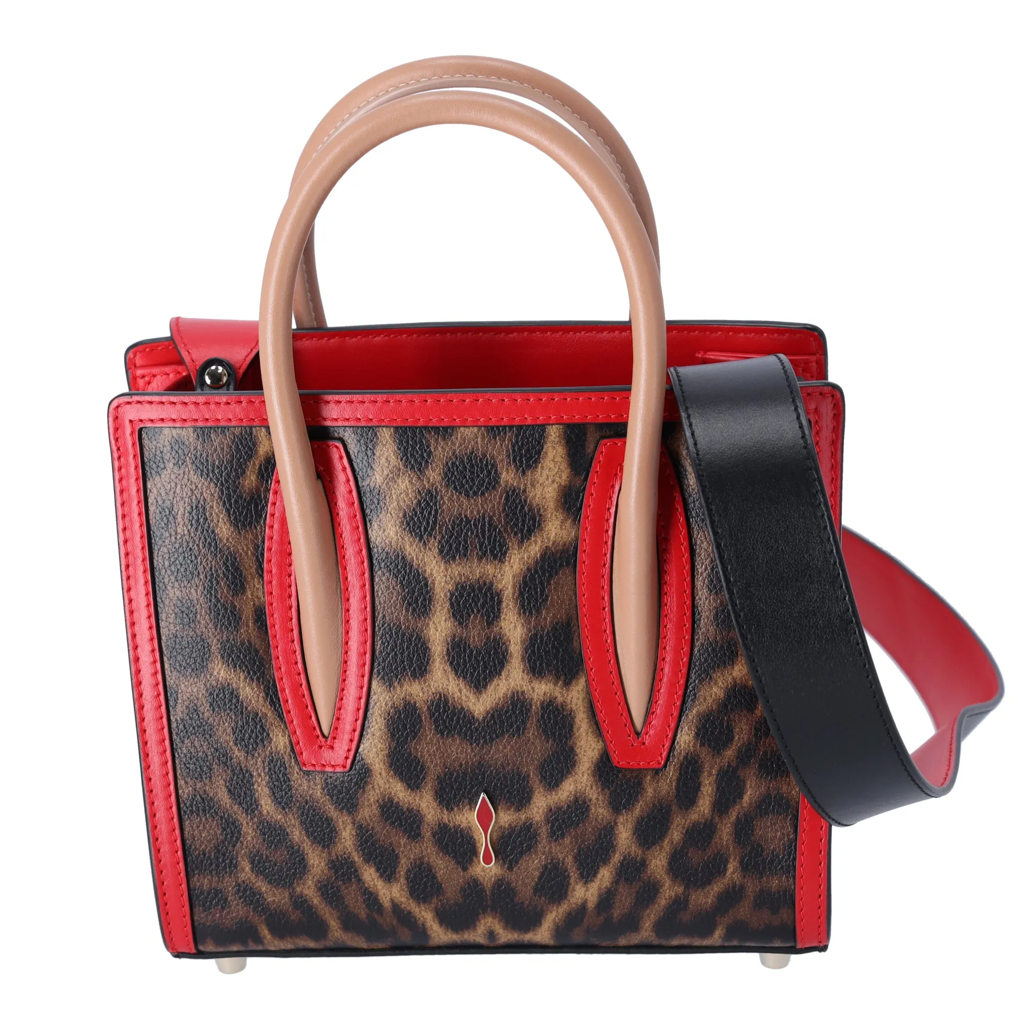 Christian Louboutin Paloma Mini Shoulder Bag Leopard Leather Red Black Brown sold by Gaby's Bags