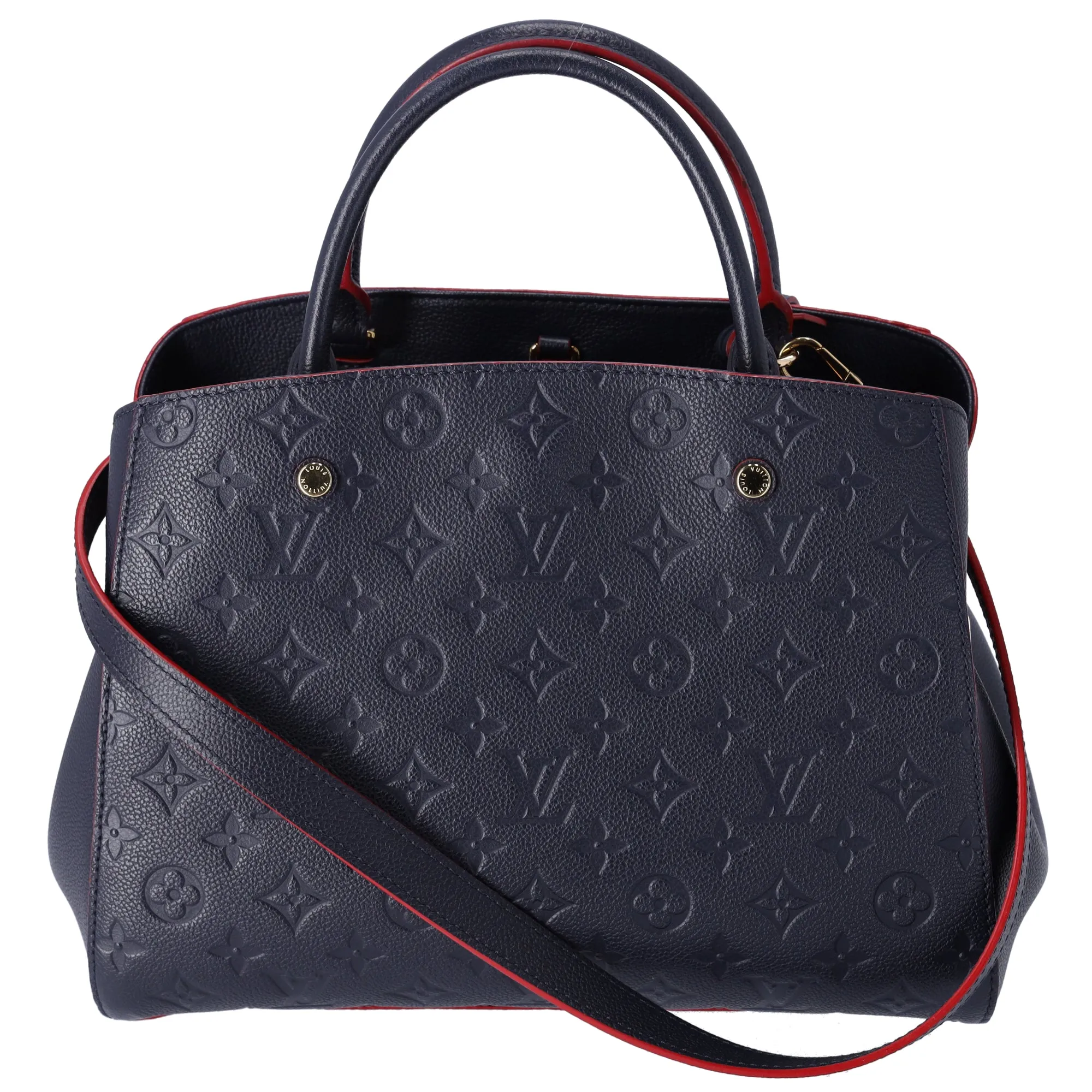 Louis Vuitton Montaigne MM Monogram Empreinte Handbag M42746 Marine Rouge sold by Gaby's Bags product image thumbnail 3