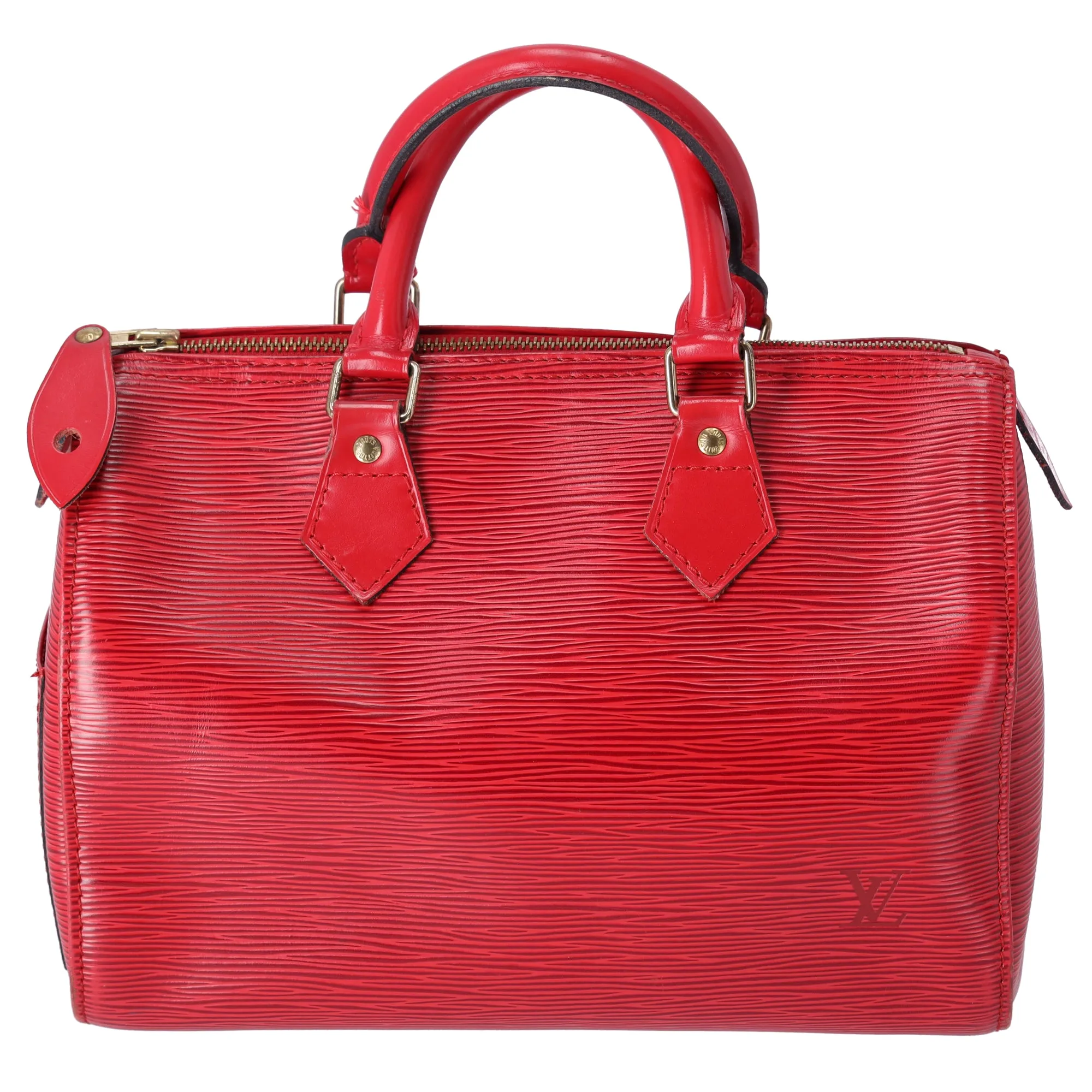 Louis Vuitton Speedy 25 Epi Handbag M43017 Castilian Red Leather LV Logo sold by Gaby's Bags