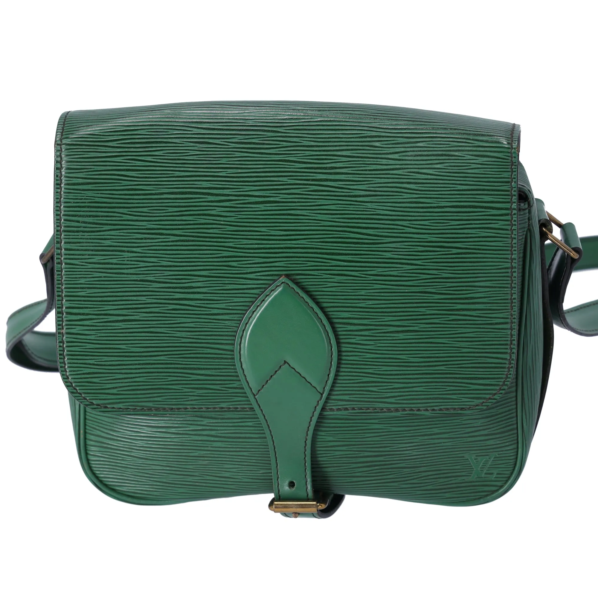 Louis Vuitton Epi Cartouchiere MM Shoulder Bag Borneo Green Leather sold by Gaby's Bags