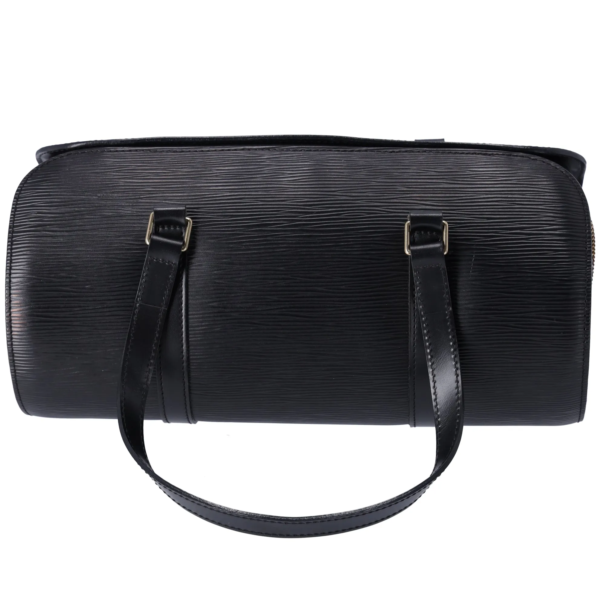 Louis Vuitton Soufflot Epi Handbag M52222 Black Leather LV logo Engraved sold by Gaby's Bags product image thumbnail 4