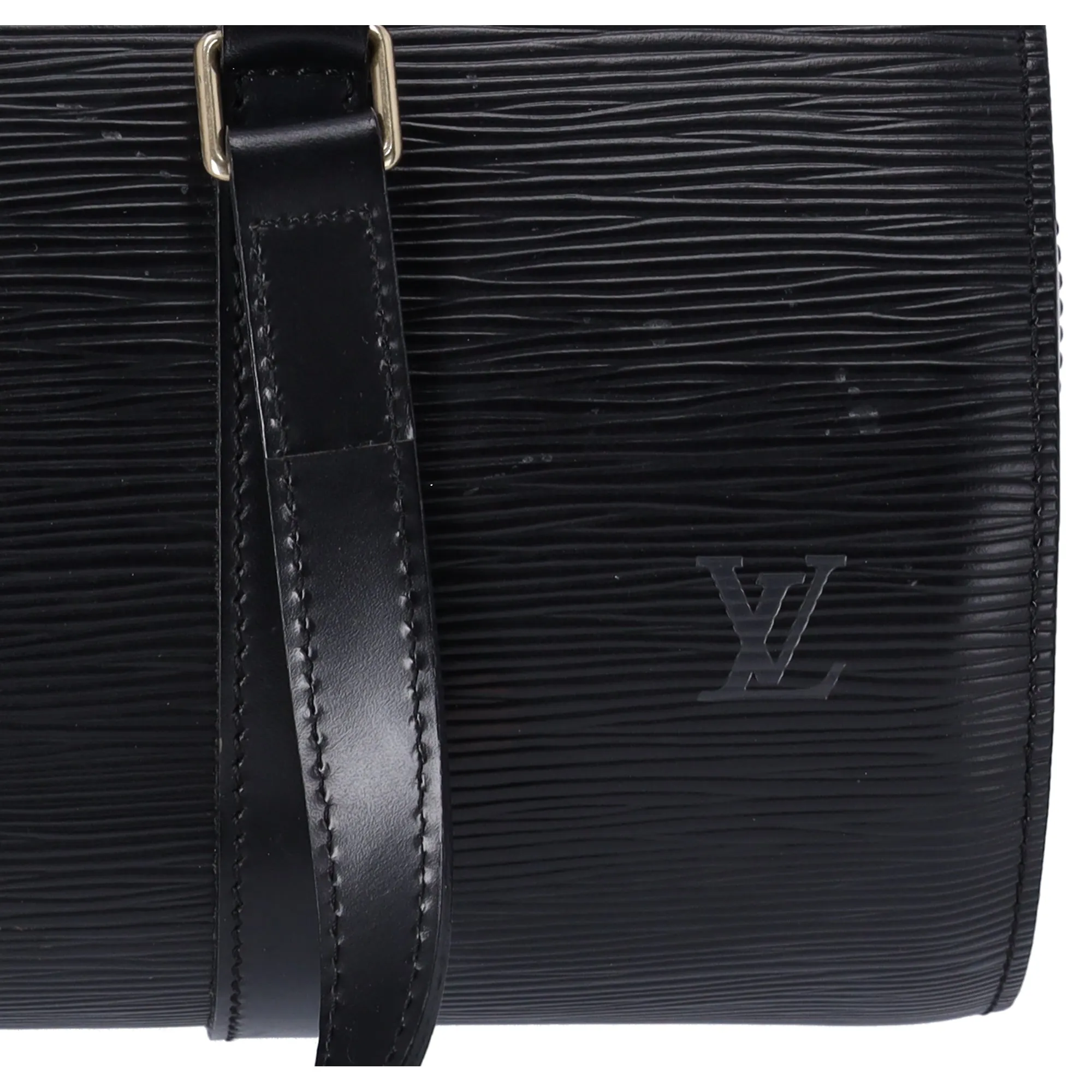 Louis Vuitton Soufflot Epi Handbag M52222 Black Leather LV logo Engraved sold by Gaby's Bags product image thumbnail 2