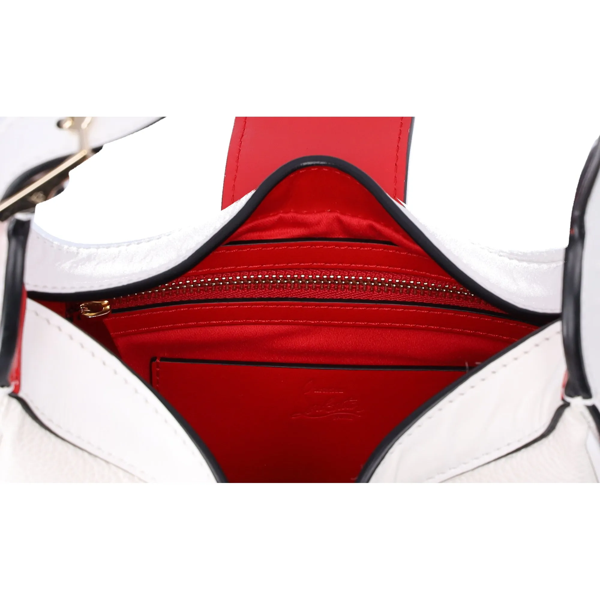 Christian Louboutin Carasky Mini Shoulder Bag White Pebbled Leather sold by Gaby's Bags product image thumbnail 2