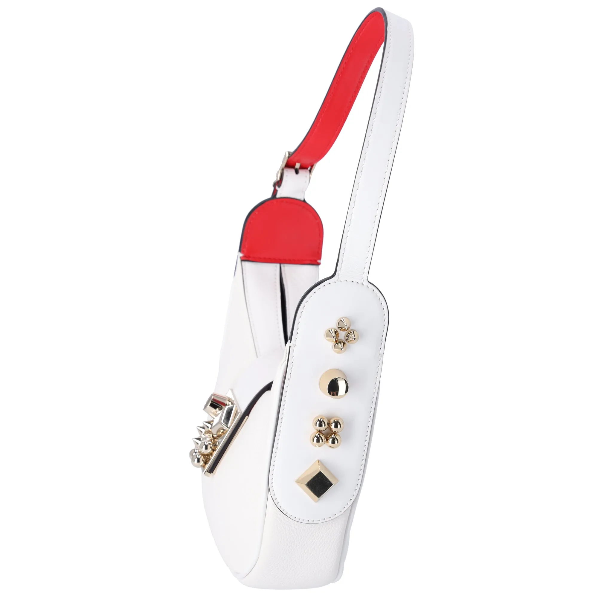 Christian Louboutin Carasky Mini Shoulder Bag White Pebbled Leather sold by Gaby's Bags product image thumbnail 4