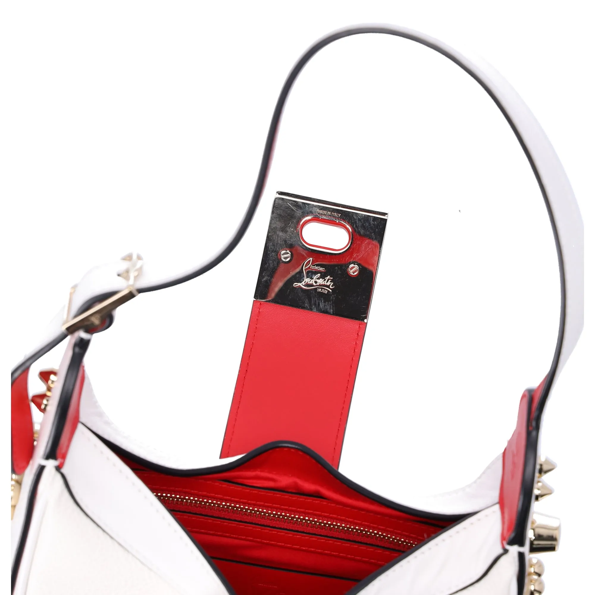 Christian Louboutin Carasky Mini Shoulder Bag White Pebbled Leather sold by Gaby's Bags product image thumbnail 3