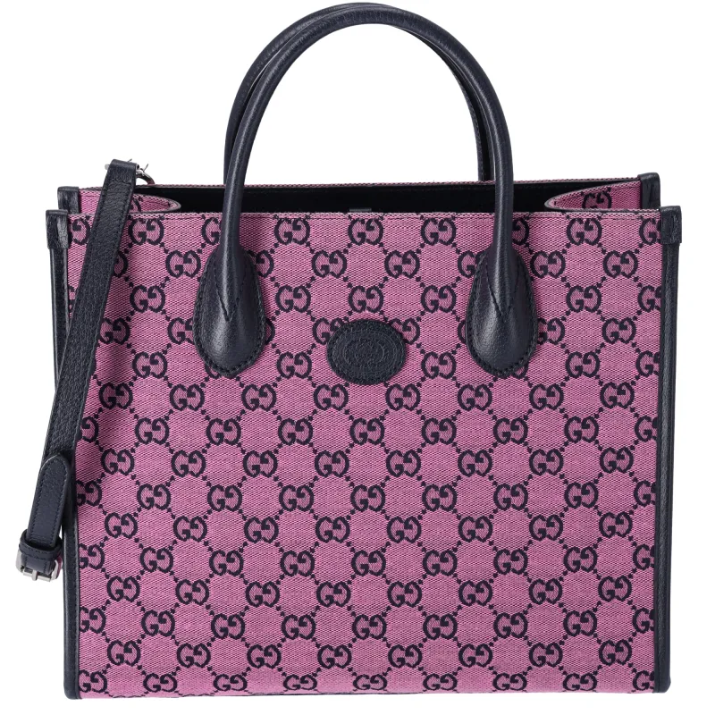 Gucci Small Retro Interlocking G Tote Monogram GG Multicolor Bag Pink sold by Gaby's Bags