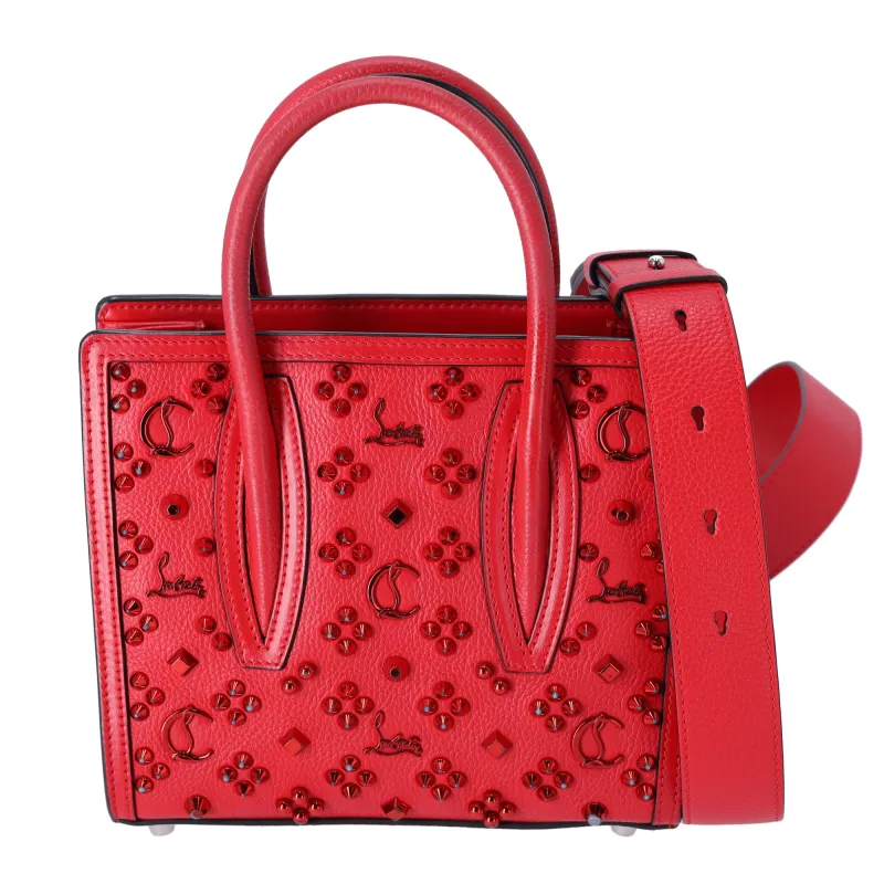Christian Louboutin Paloma Small Tote Shoulder Handbag Studded Red sold by Gaby's Bags